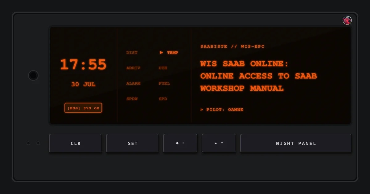 WIS Saab Online: Online Access to Saab Workshop Manual
