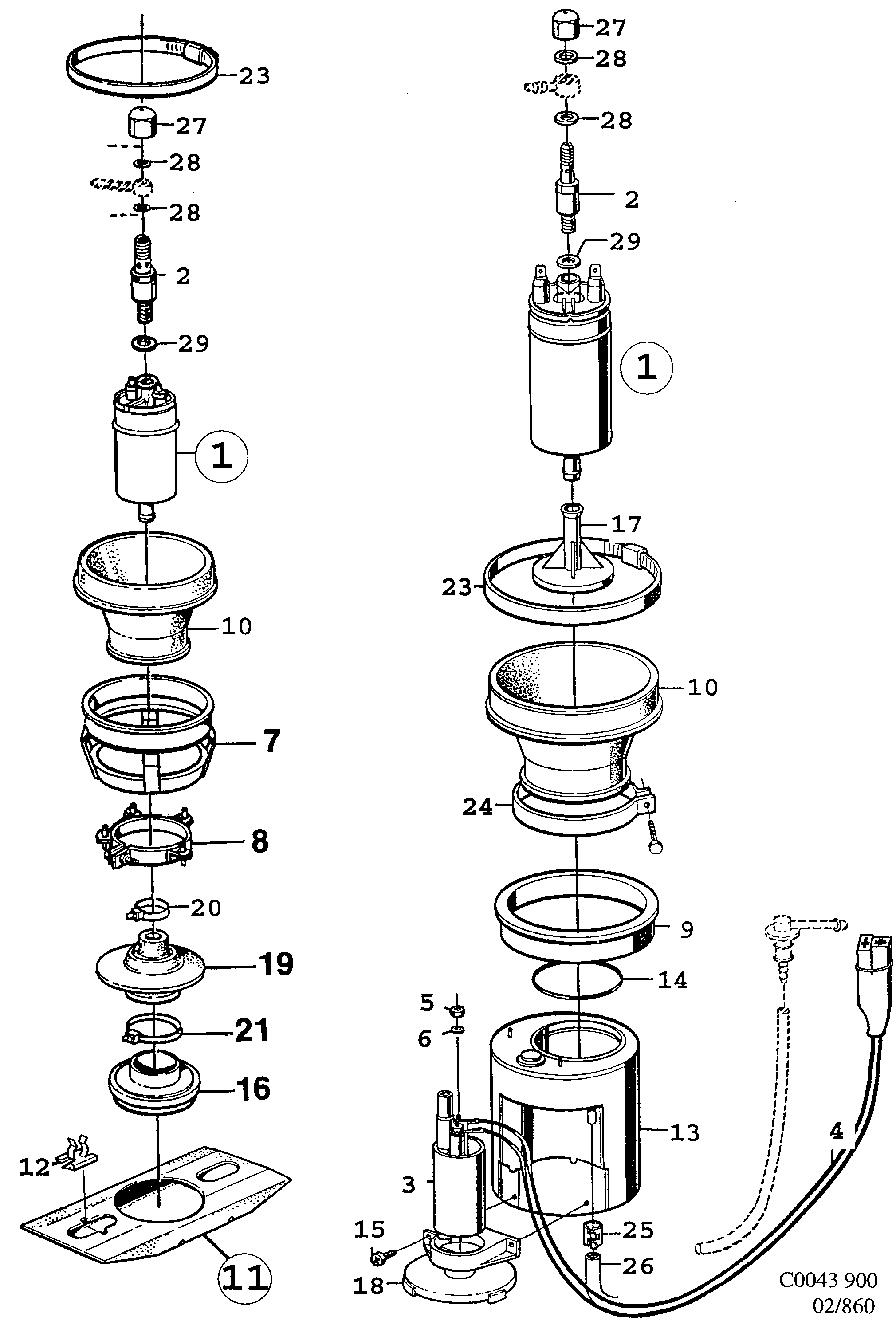 Schéma technique Saab 900 1993 - Section 860 : Fuel system