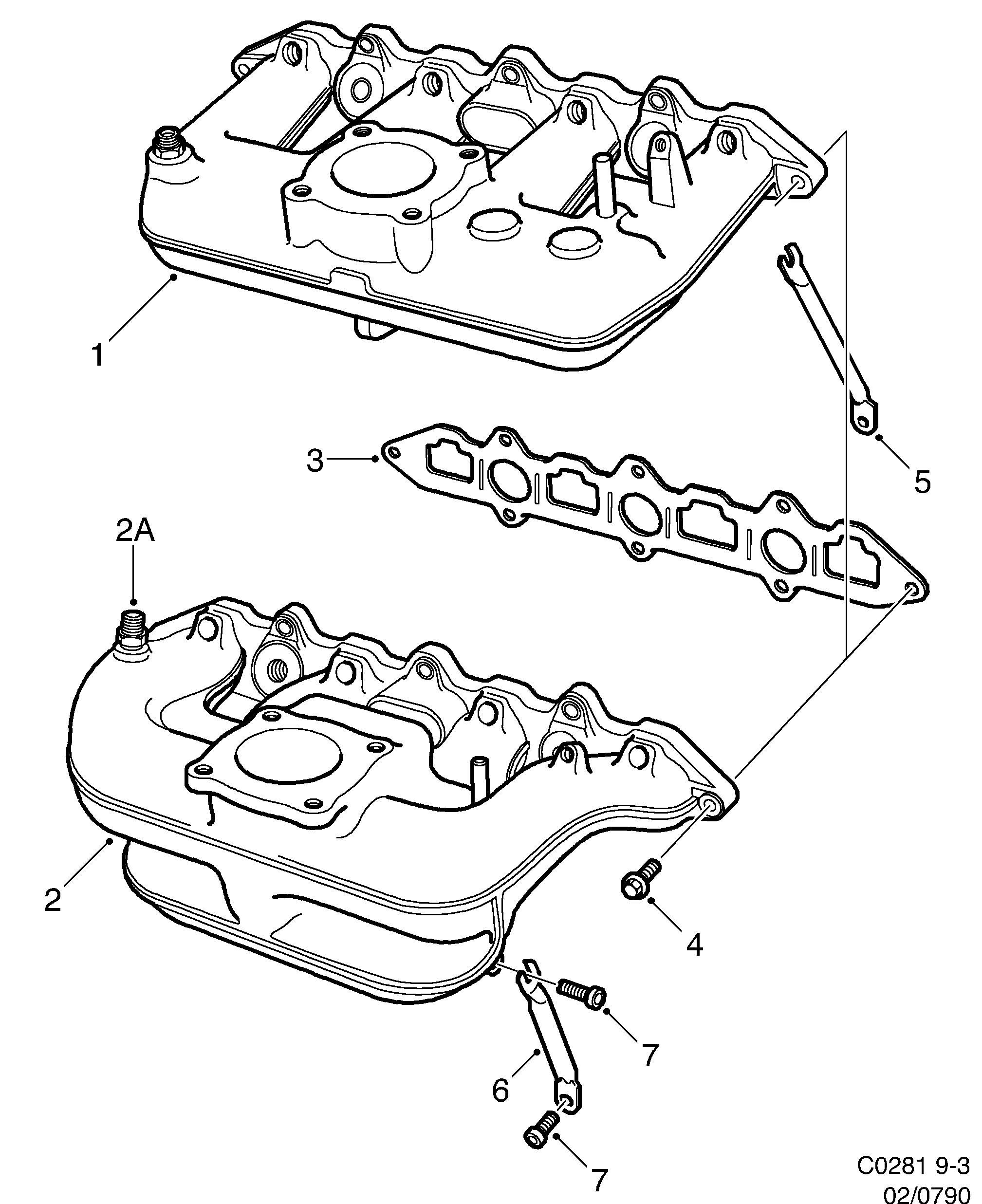 Schéma technique Saab 9-3 (9400) 2000 - Section 790 : Intake and exhaust system
