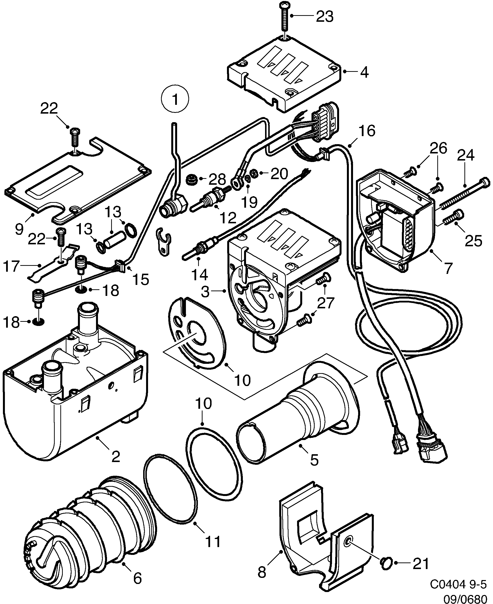 Schéma technique Saab 9-5 (9600) 2006 - Section 680 : Accessoire carrosserie