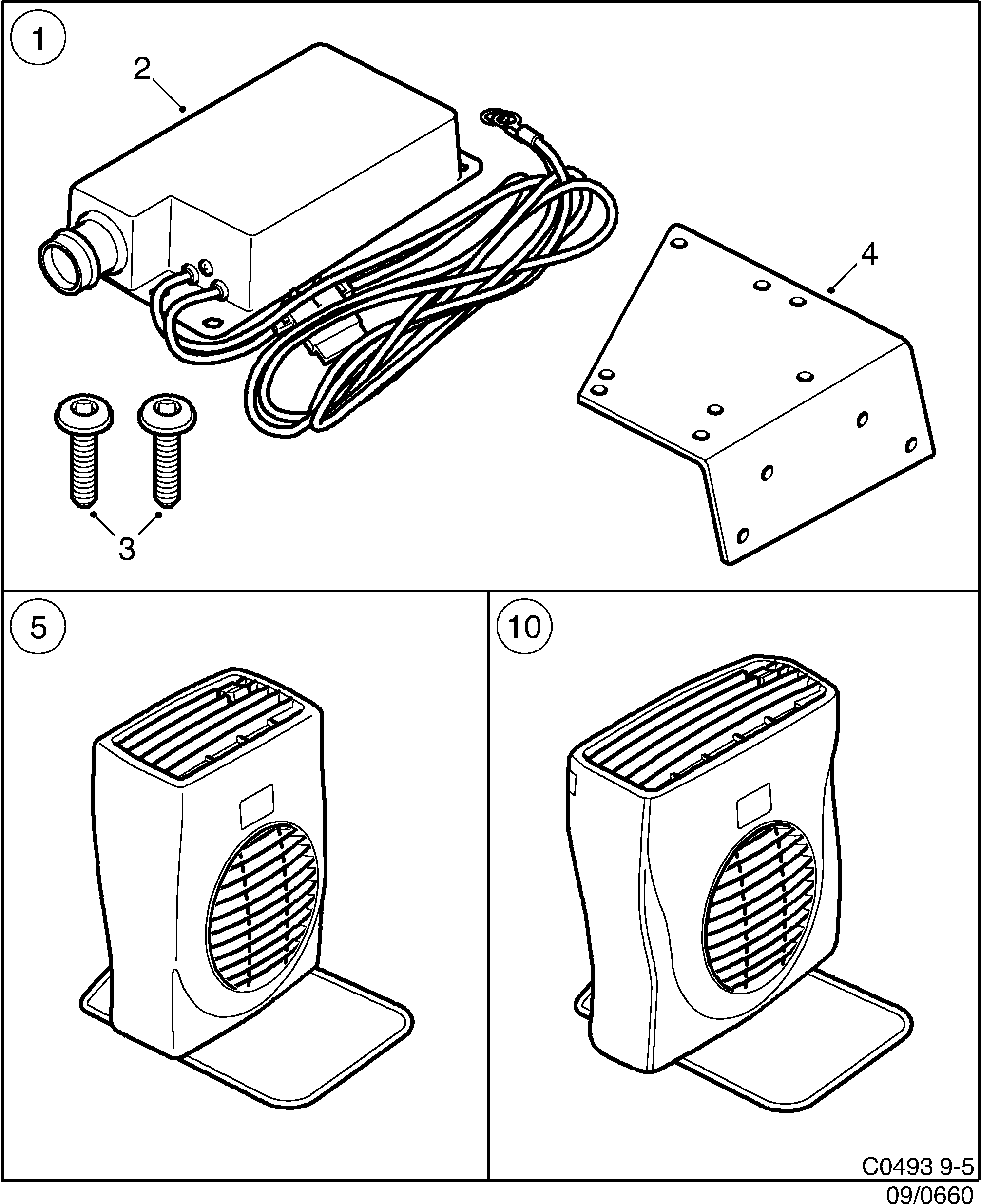 Schéma technique Saab 9-5 (9600) 2005 - Section 660 : Accessoire carrosserie