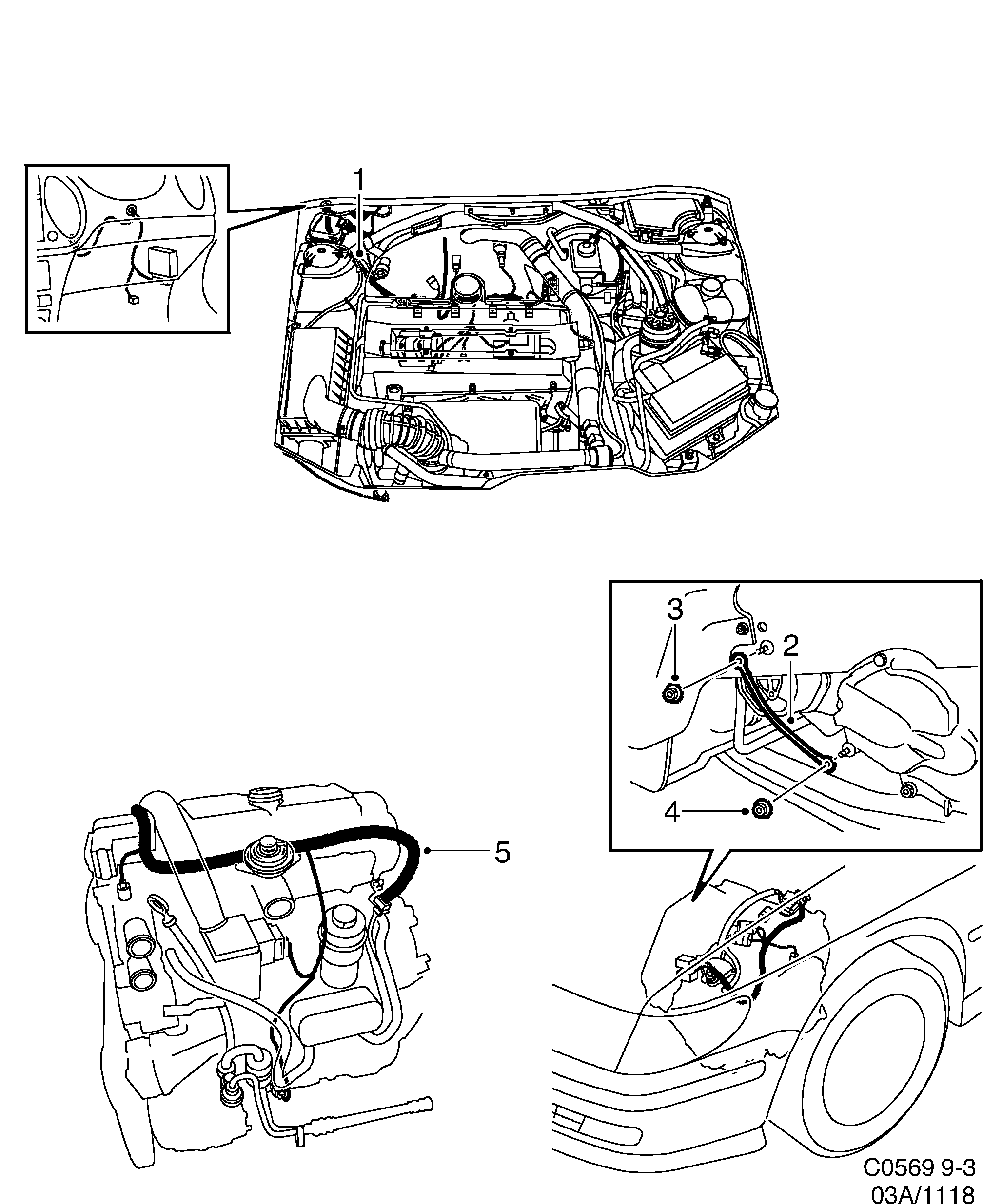 Schéma technique Saab 9-3 (9400) 2002 - Section 1130 : Wiring and fuses