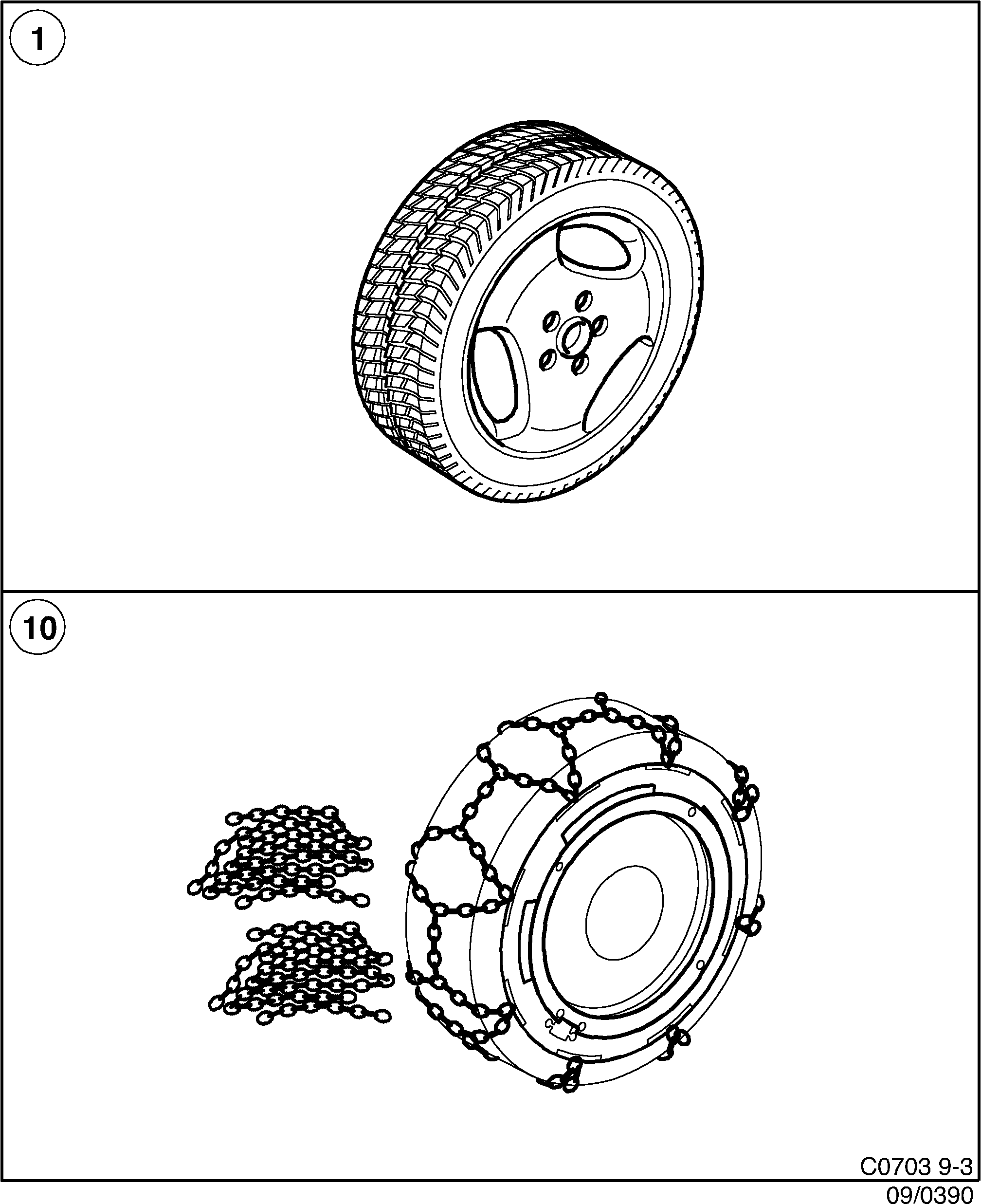 Schéma technique Saab 9-3 (9400) 2003 - Section 390 : Accessoire châssis