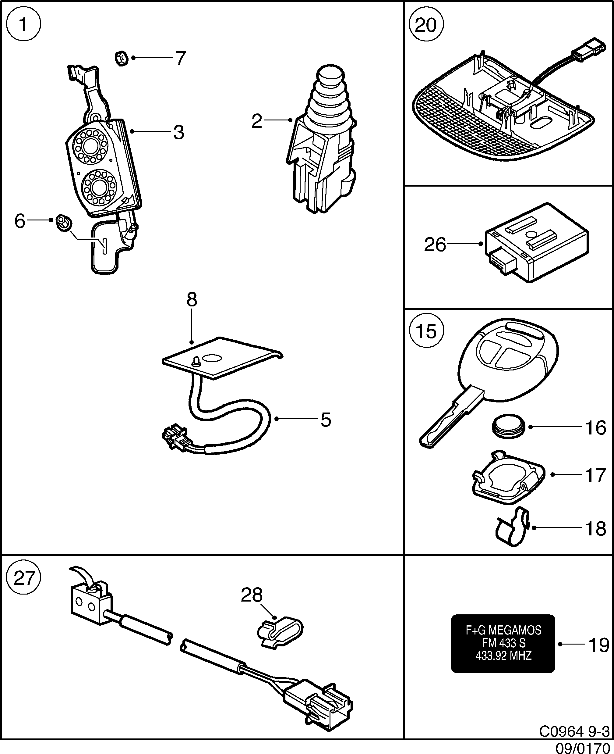 Schéma technique Saab 9-3 (9400) 2003 - Section 170 : Accessoire électrique