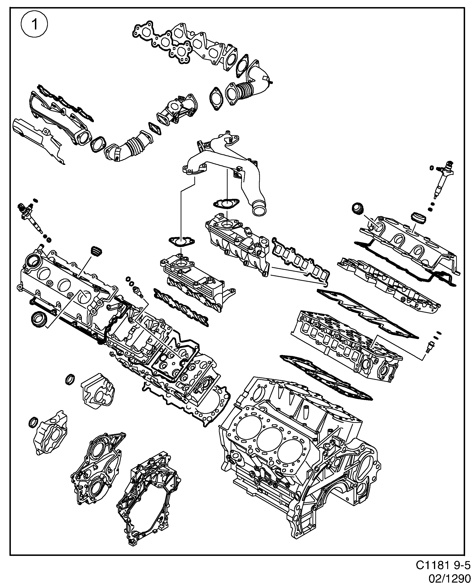 Schéma technique Saab 9-5 (9600) 2002 - Section 1290 : Вставки