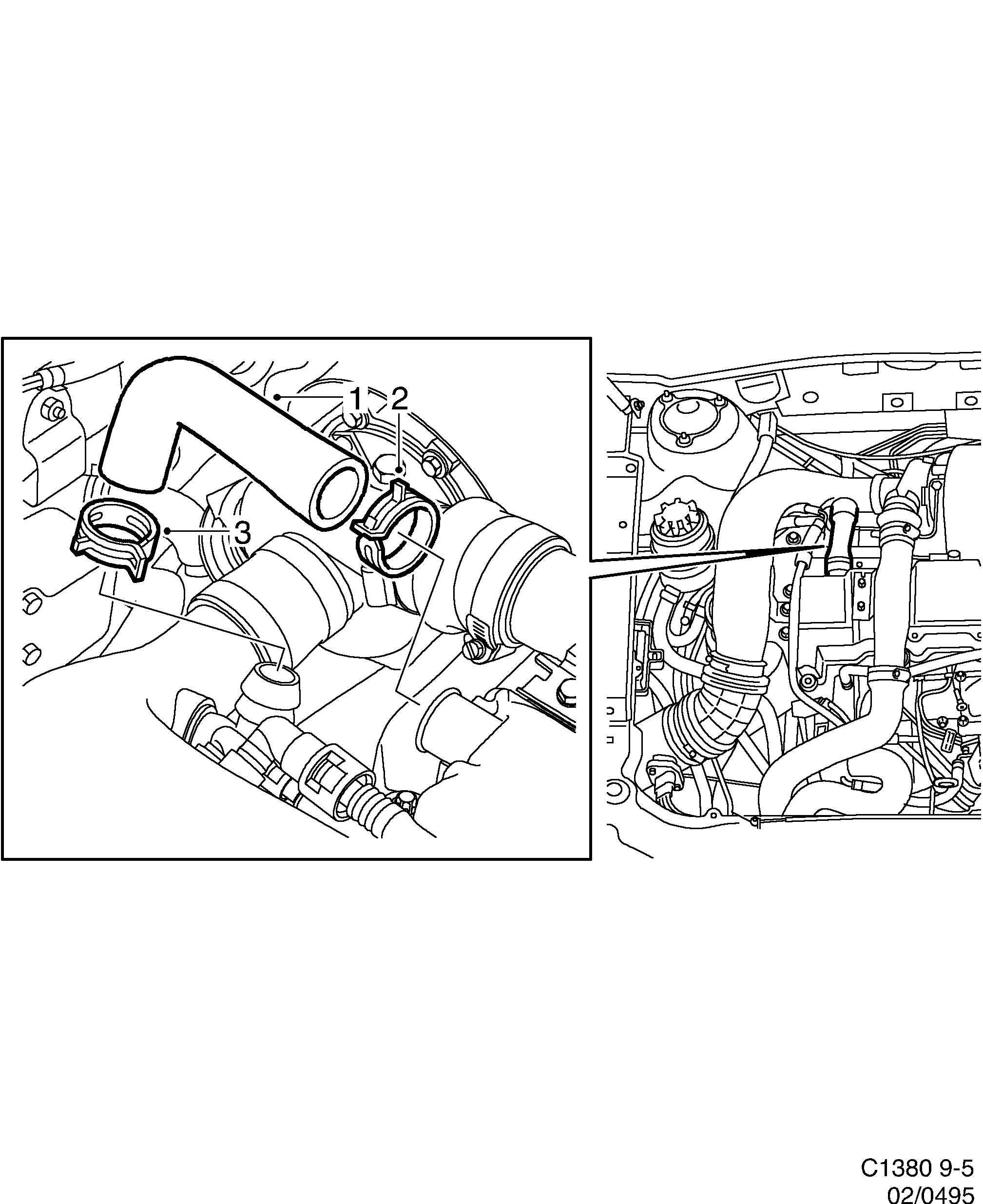 Schéma technique Saab 9-5 (9600) 2002 - Section 490 : Lubricating system