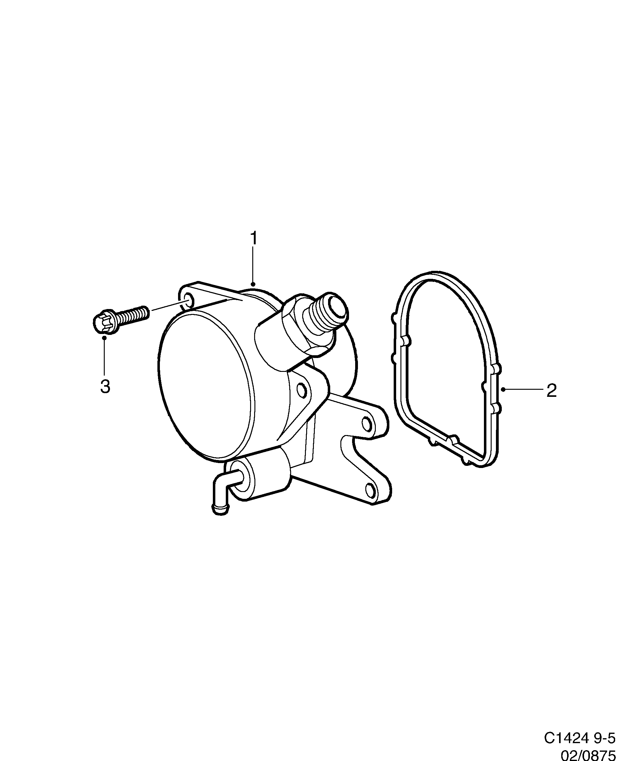 Schéma technique Saab 9-5 (9600) 2003 - Section 875 : Intake and exhaust system