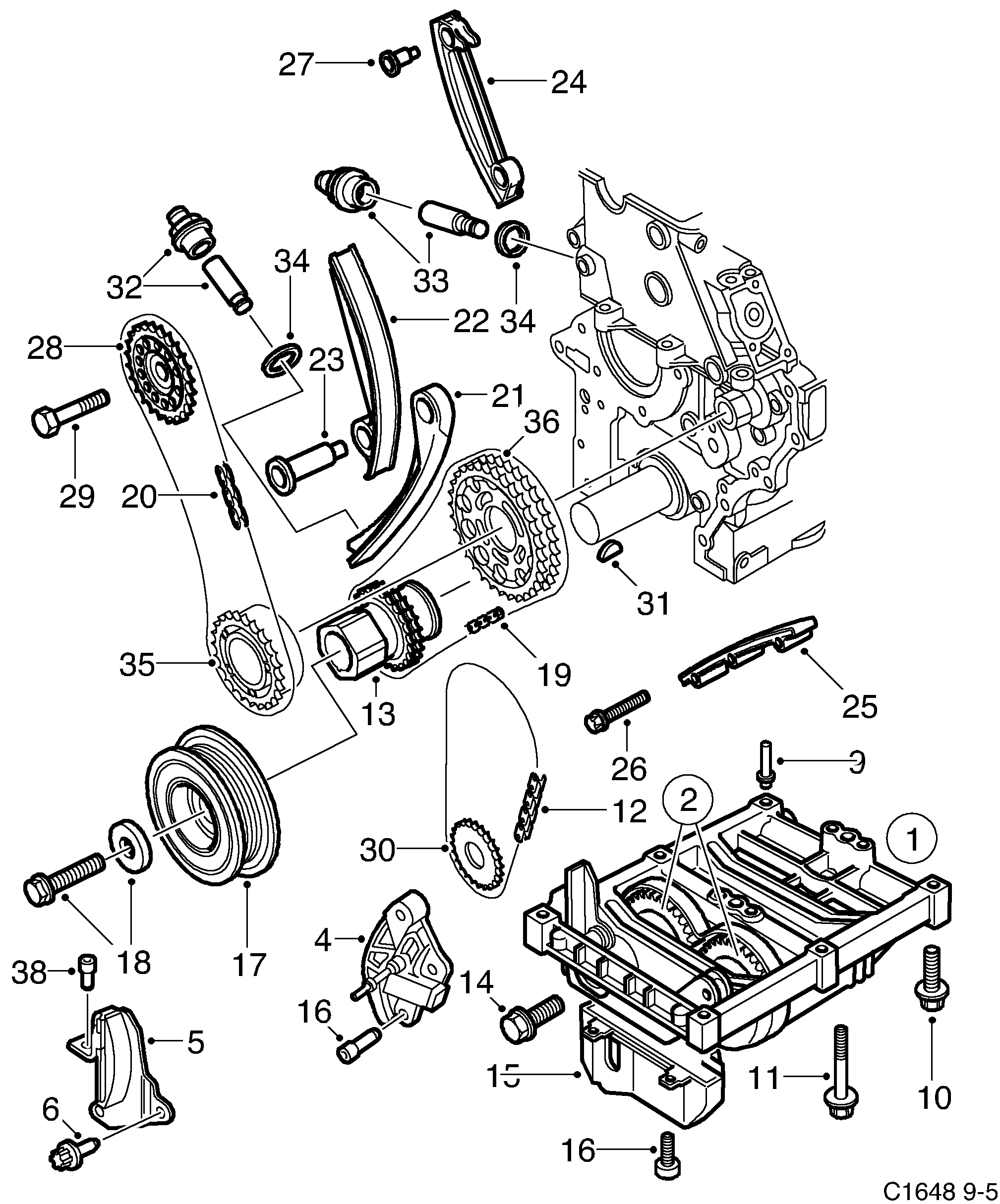 Schéma technique Saab 9-5 (9600) 2002 - Section 320 : Corps de moteur