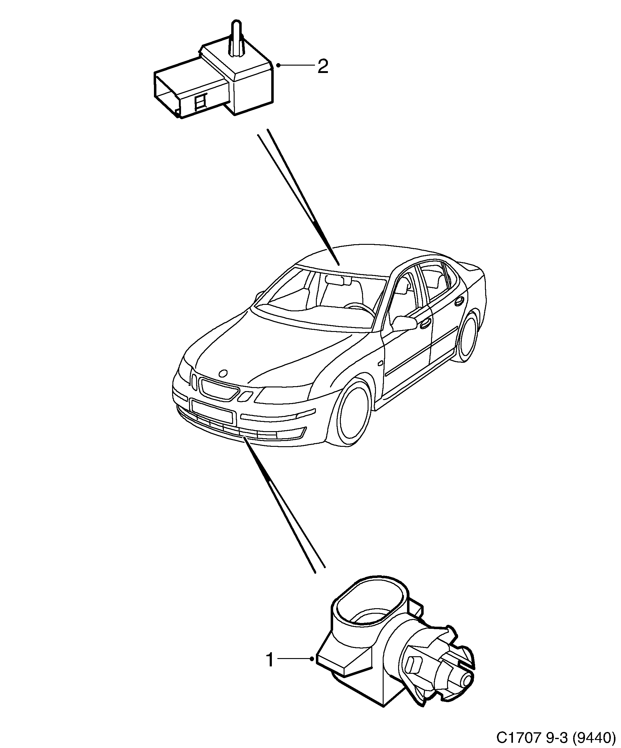 Schéma technique Saab 9-3 (9440) 2007 - Section 2000 : Autre équipement électrique