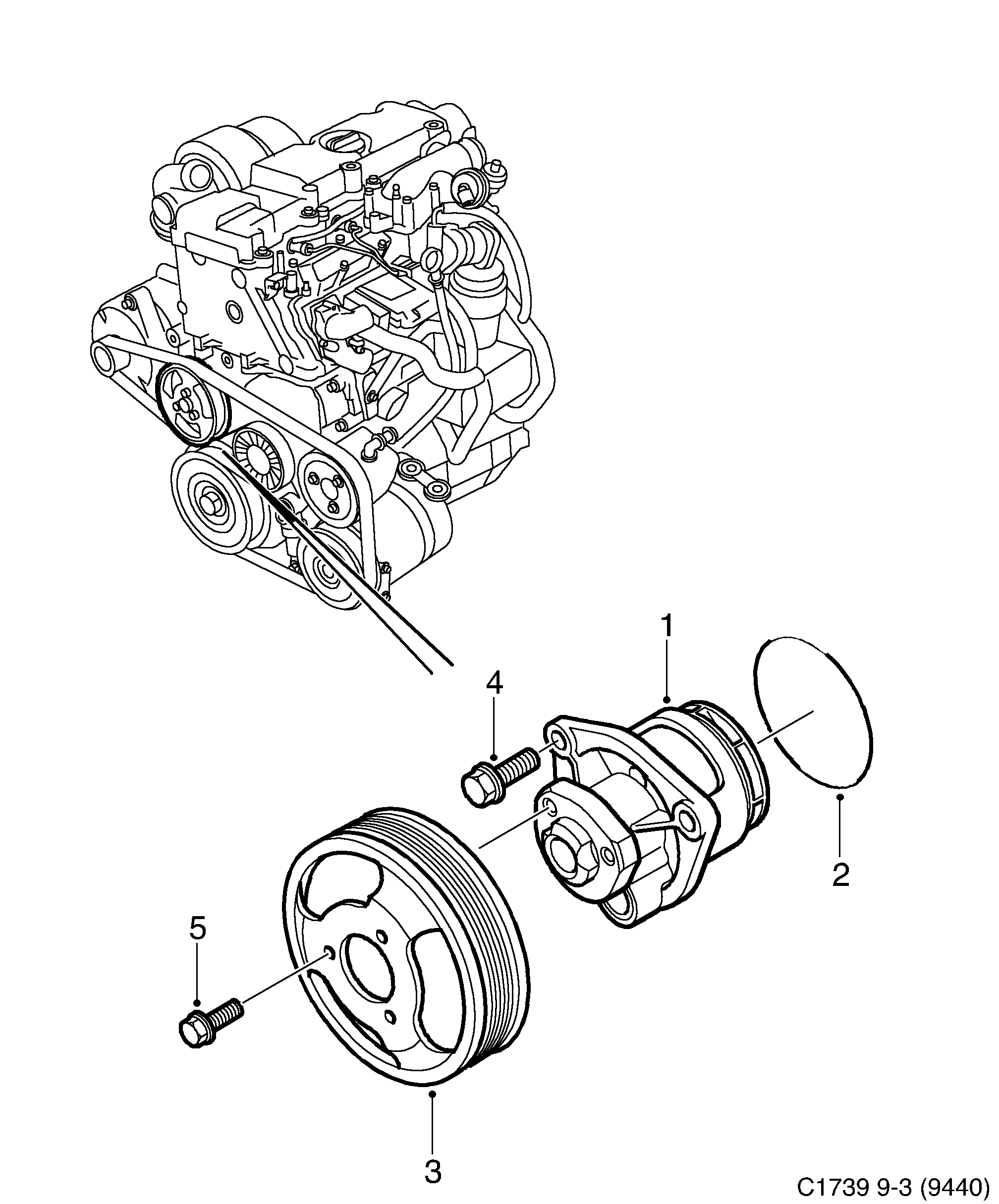 Schéma technique Saab 9-3 (9440) 2003 - Section 5850 : Cooling system