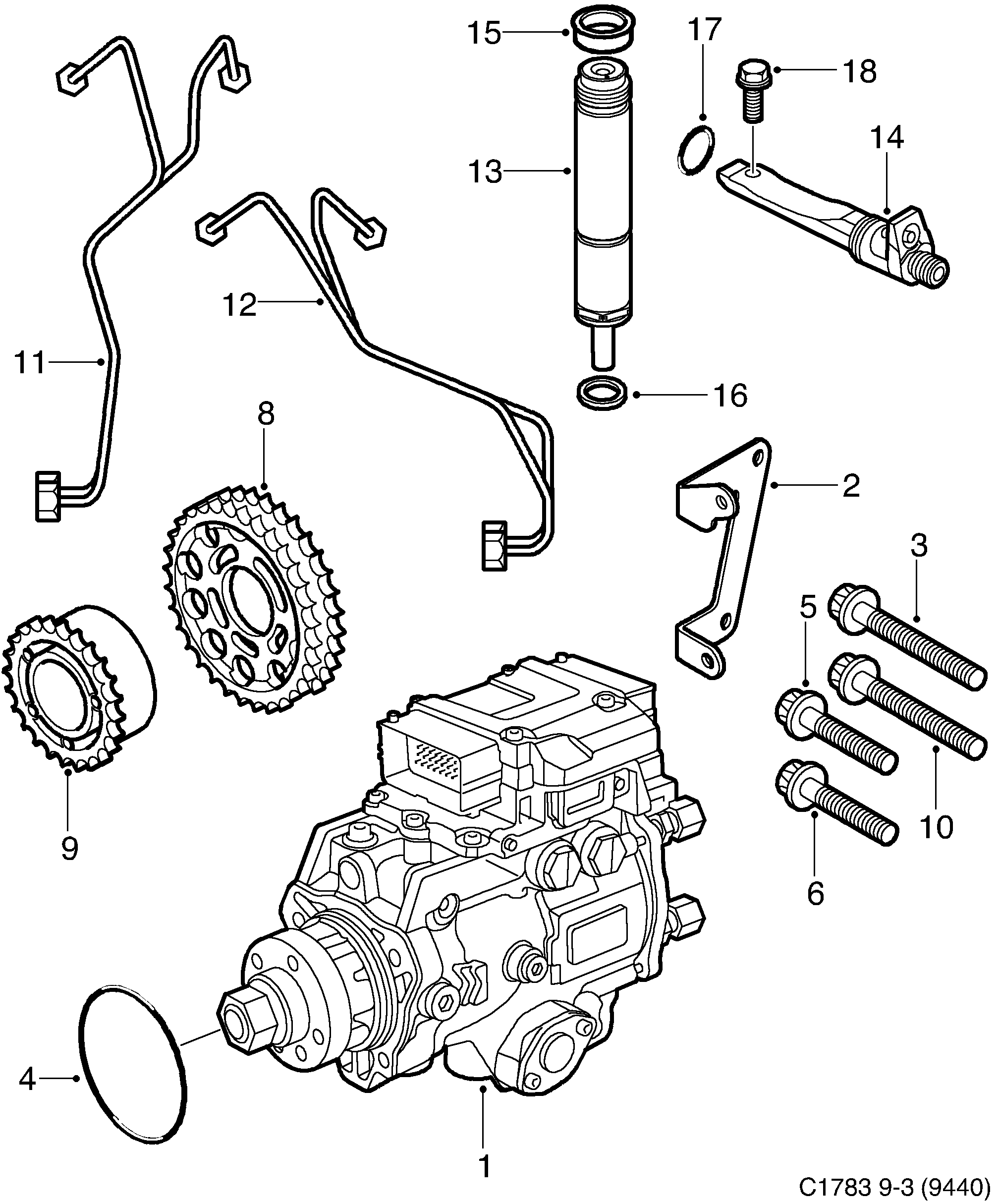 Schéma technique Saab 9-3 (9440) 2003 - Section 3500 : Fuel system