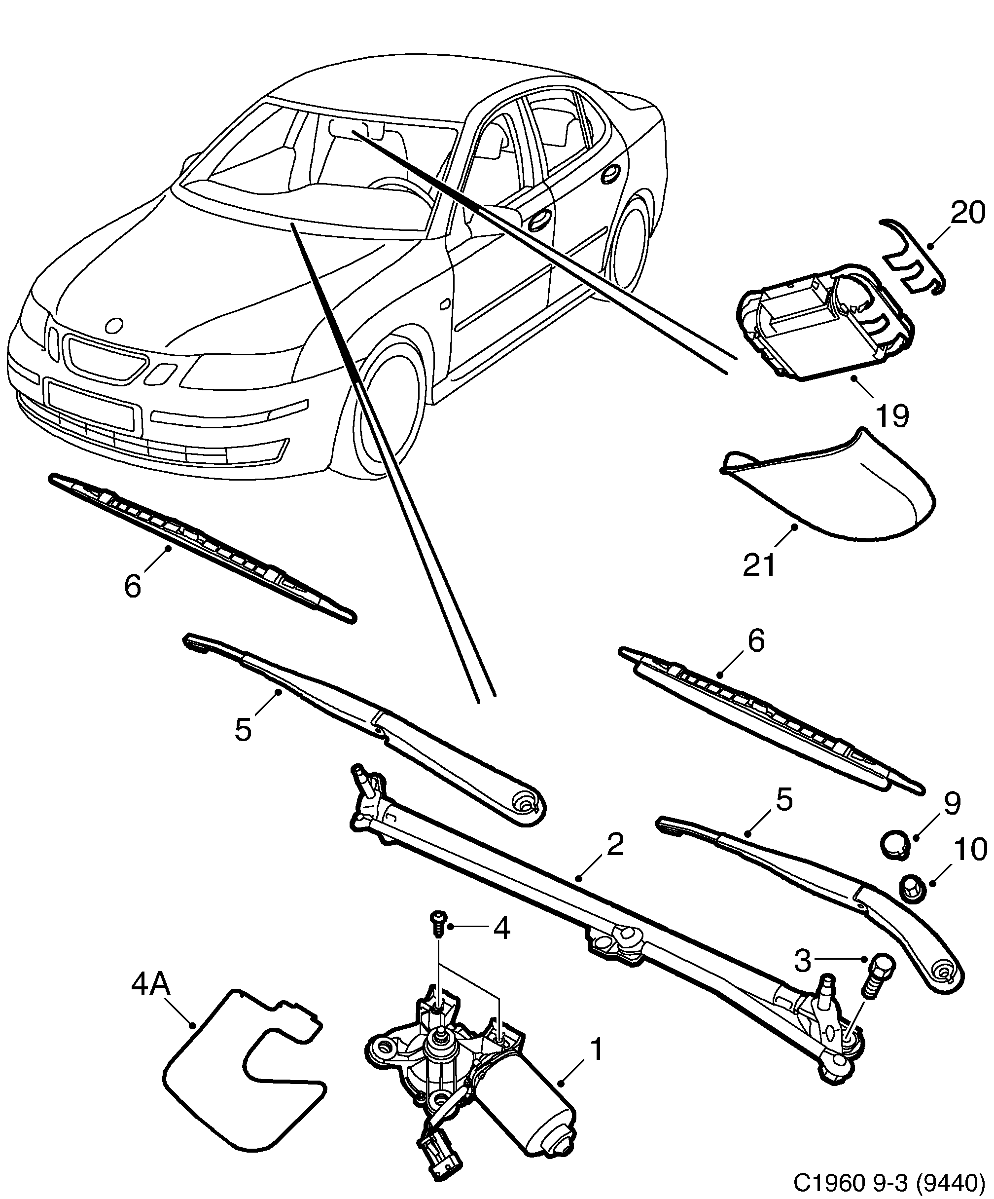 Schéma technique Saab 9-3 (9440) 2003 - Section 1701 : Electric equipment, other