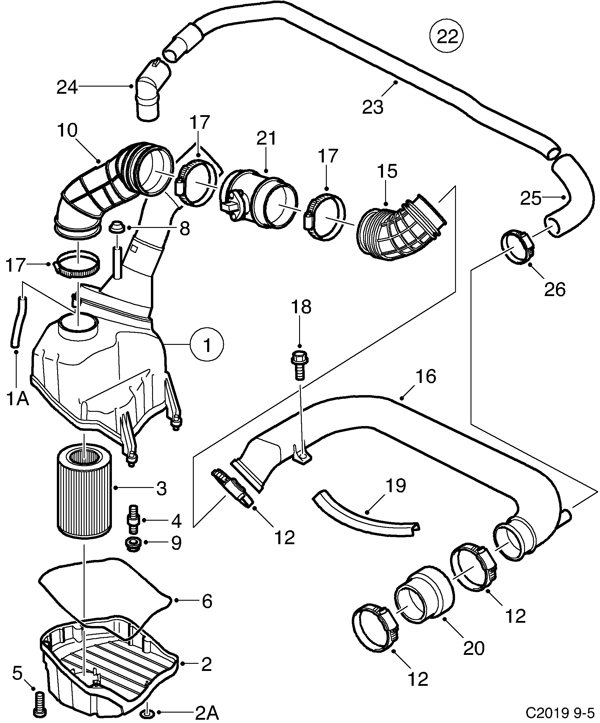 Schéma technique Saab 9-5 (9600) 2003 - Section 535 : Fuel system