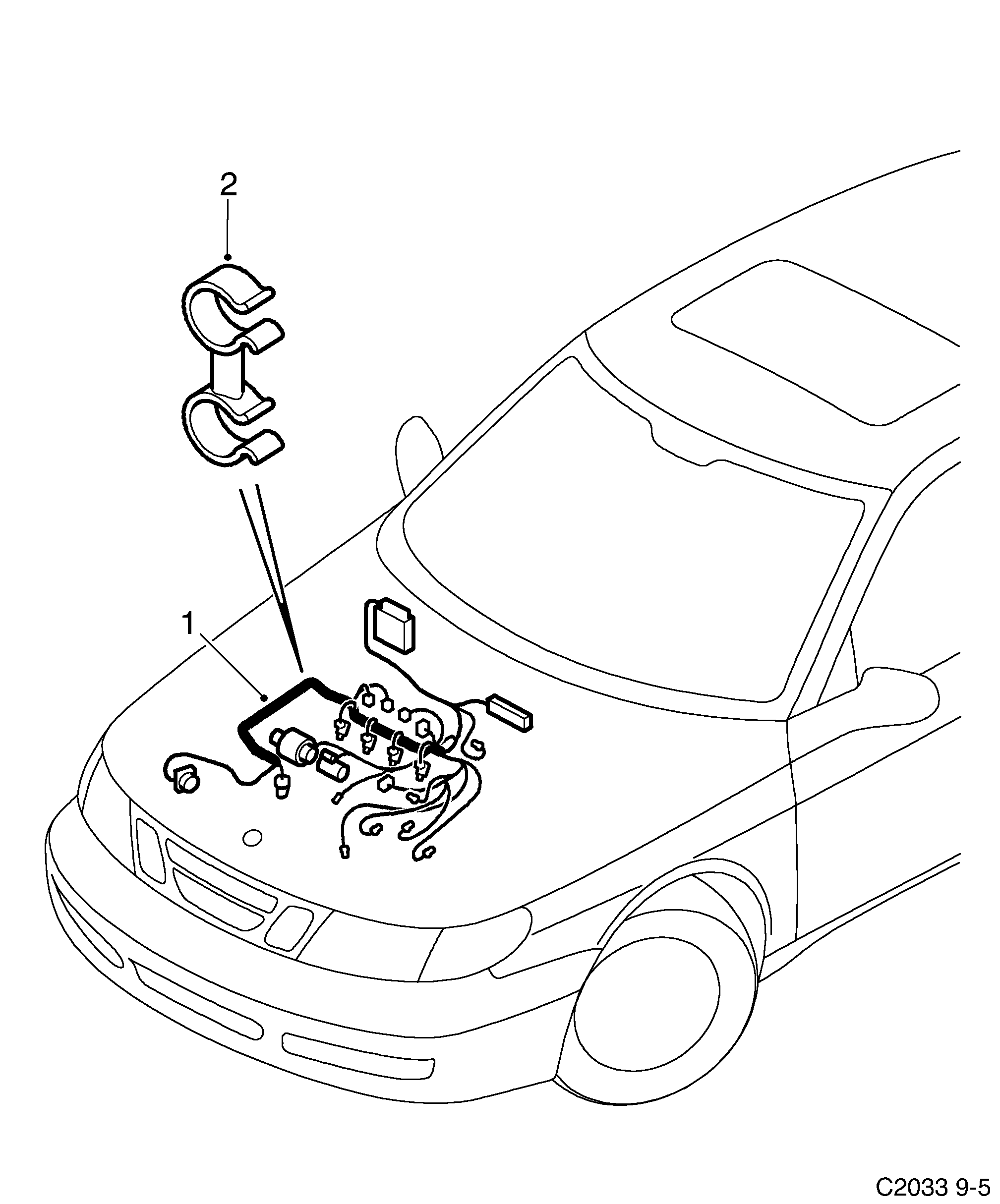 Schéma technique Saab 9-5 (9600) 2005 - Section 891 : Wiring and fuses