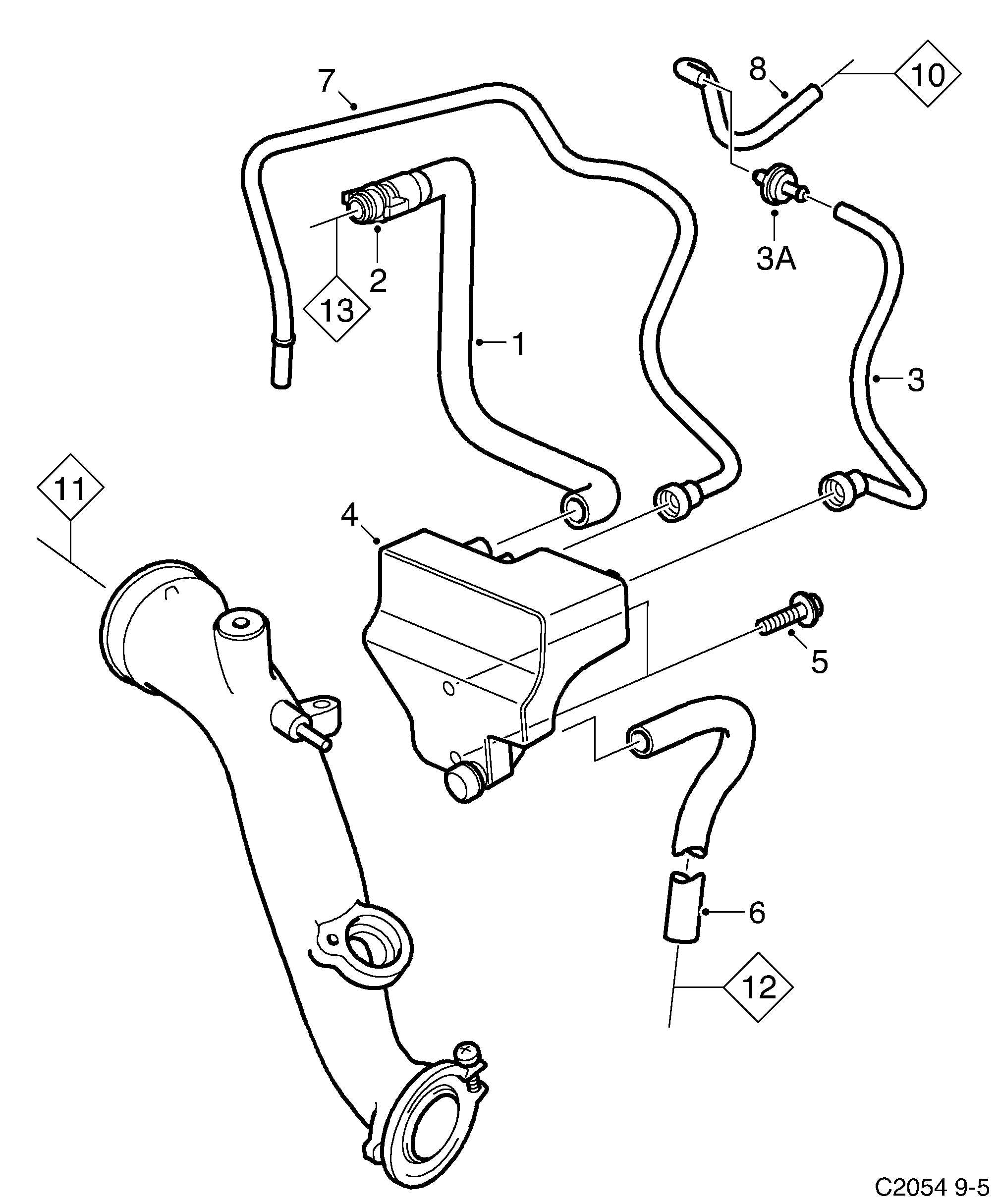 Schéma technique Saab 9-5 (9600) 2007 - Section 485 : Lubricating system