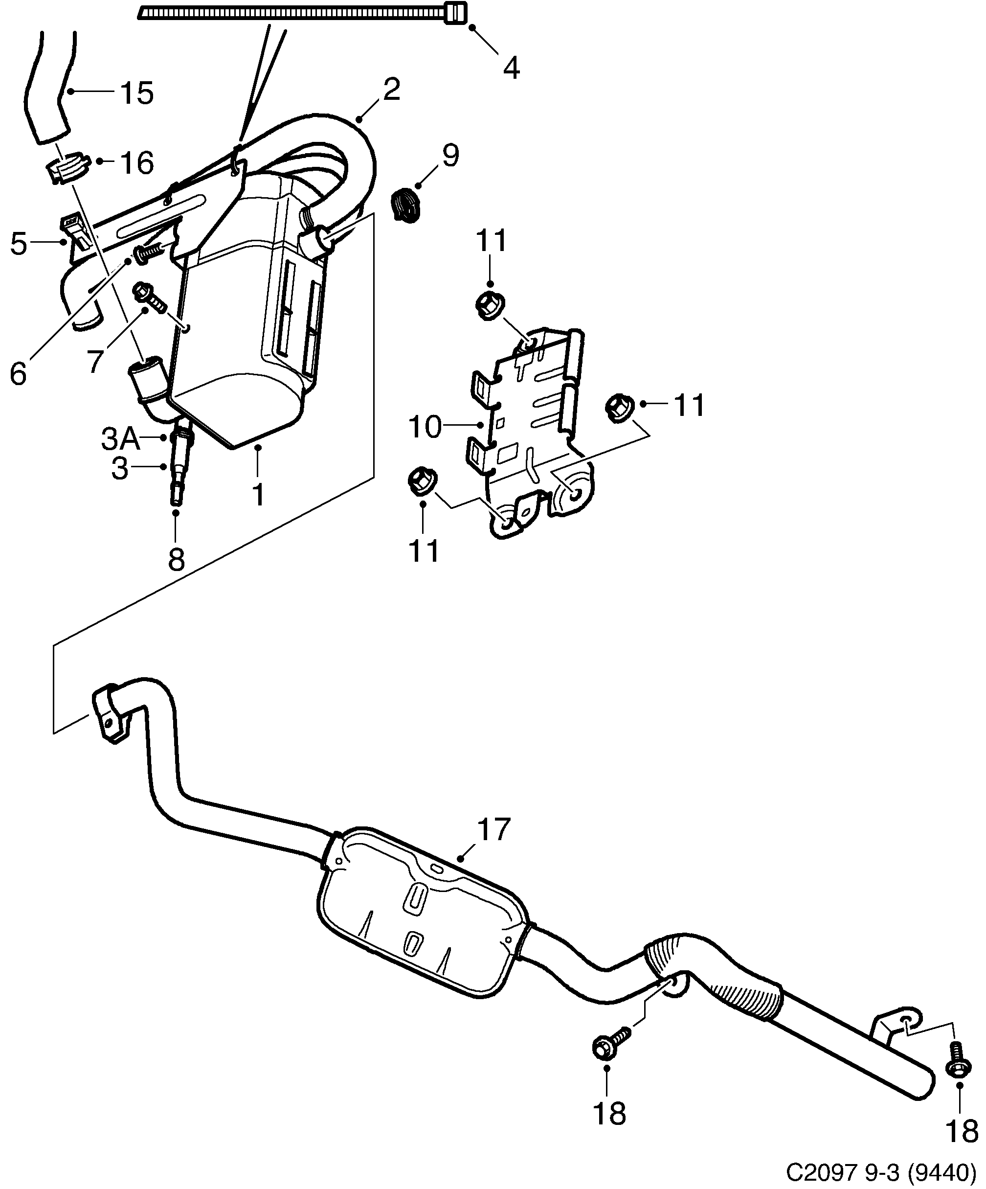 Schéma technique Saab 9-3 (9440) 2004 - Section 5300 : Cooling system