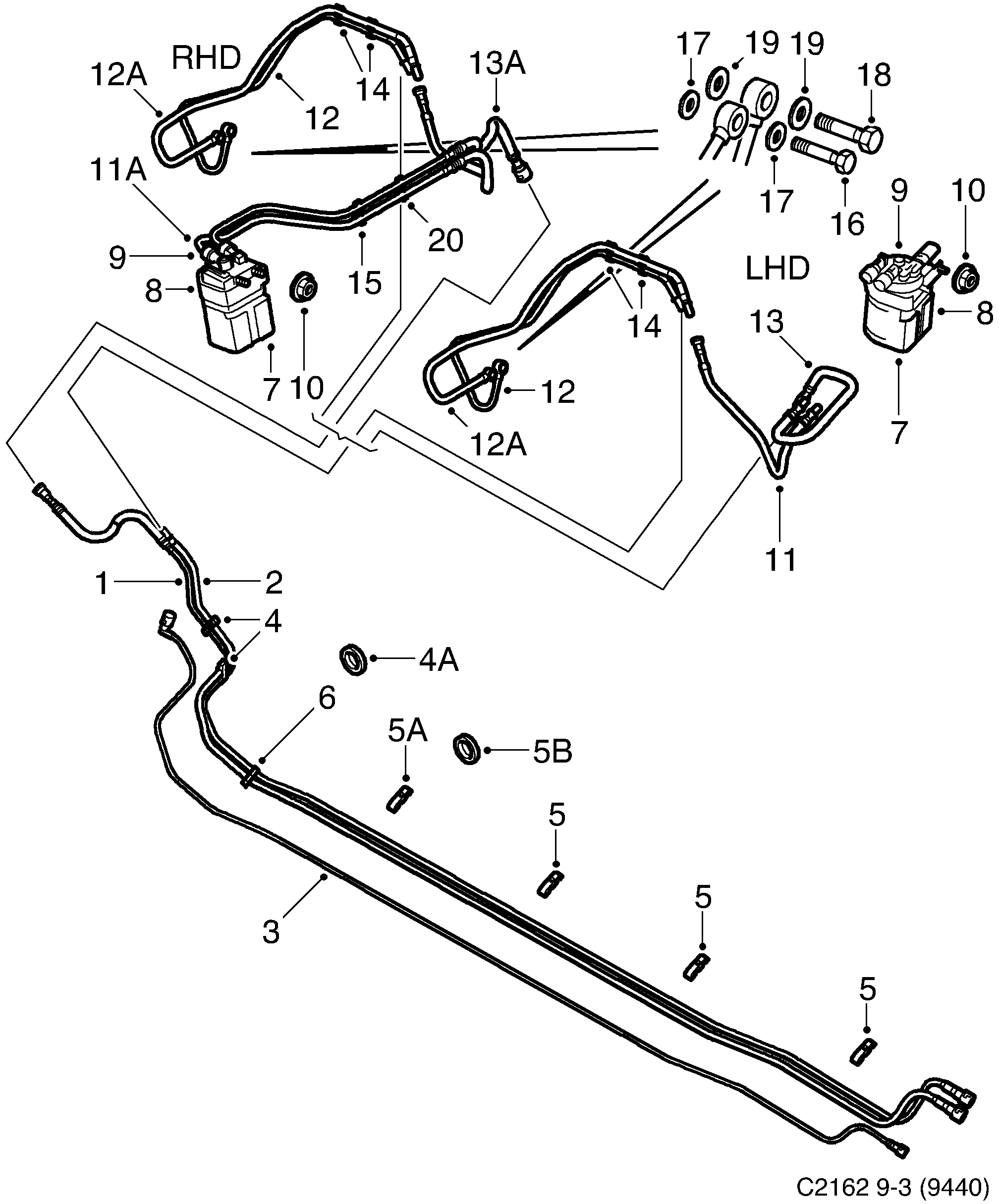 Schéma technique Saab 9-3 (9440) 2003 - Section 3350 : Fuel system