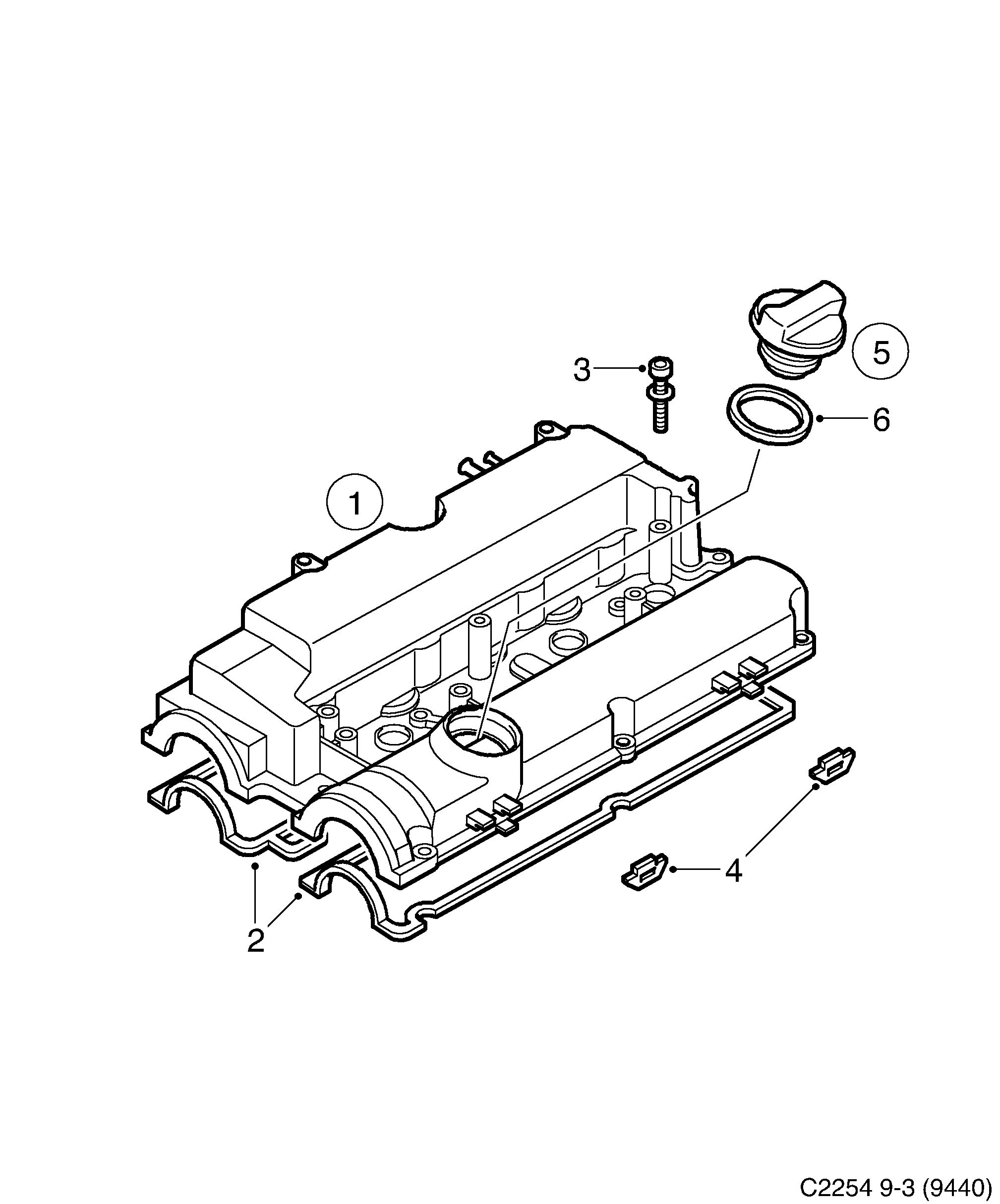 Schéma technique Saab 9-3 (9440) 2005 - Section 325 : Corps de moteur