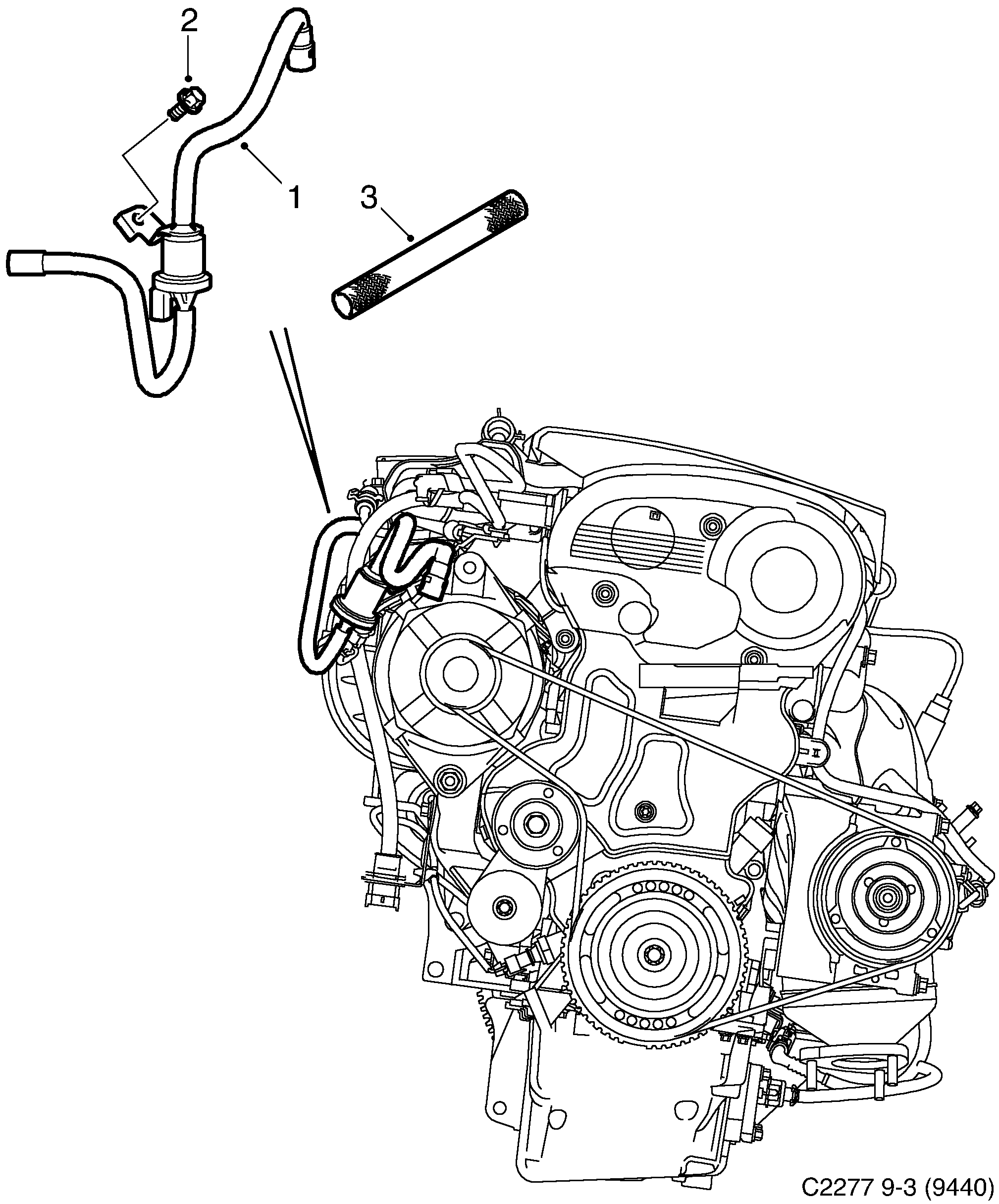 Schéma technique Saab 9-3 (9440) 2008 - Section 3750 : Топливная система