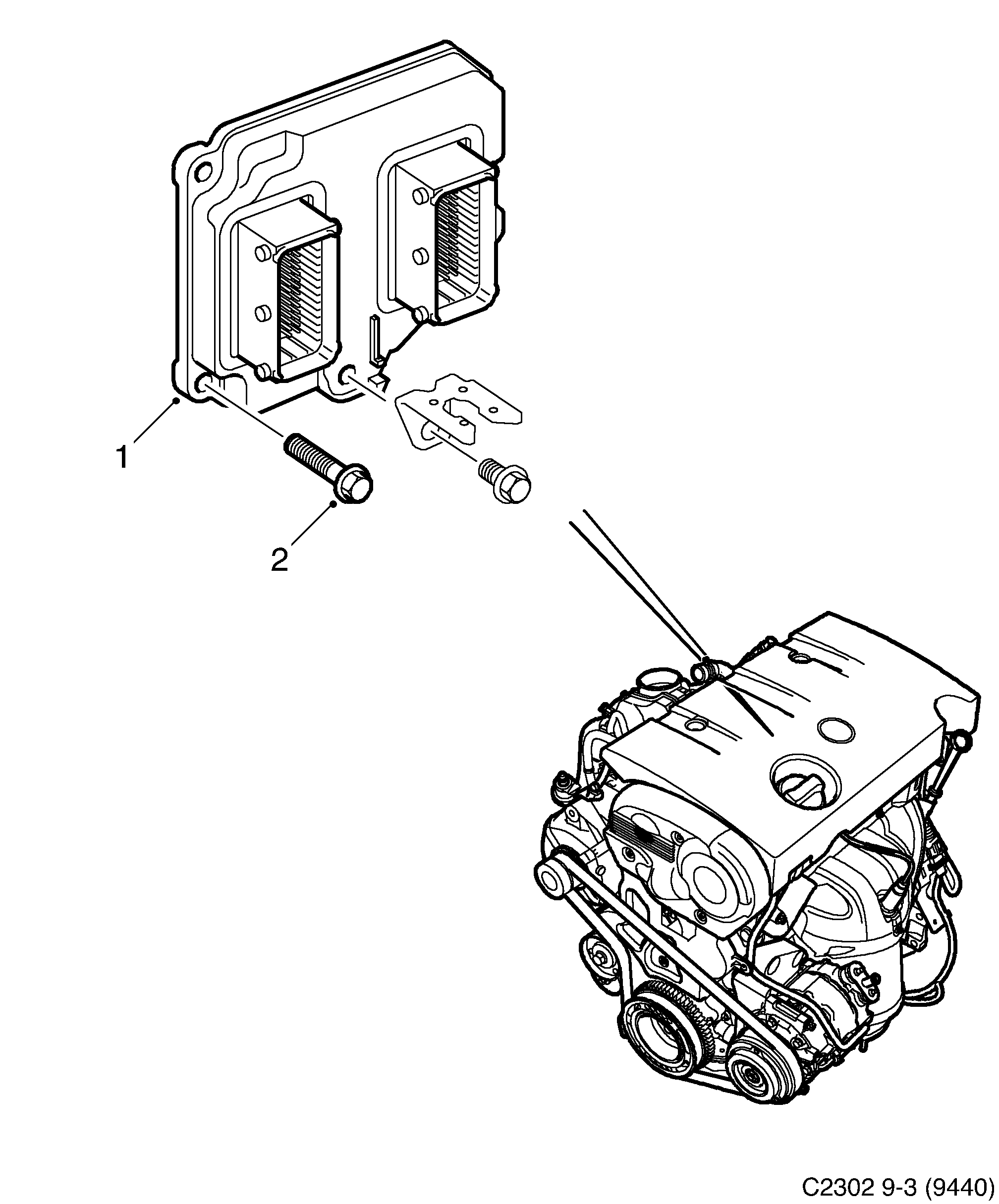Schéma technique Saab 9-3 (9440) 2004 - Section 3650 : Système de carburant