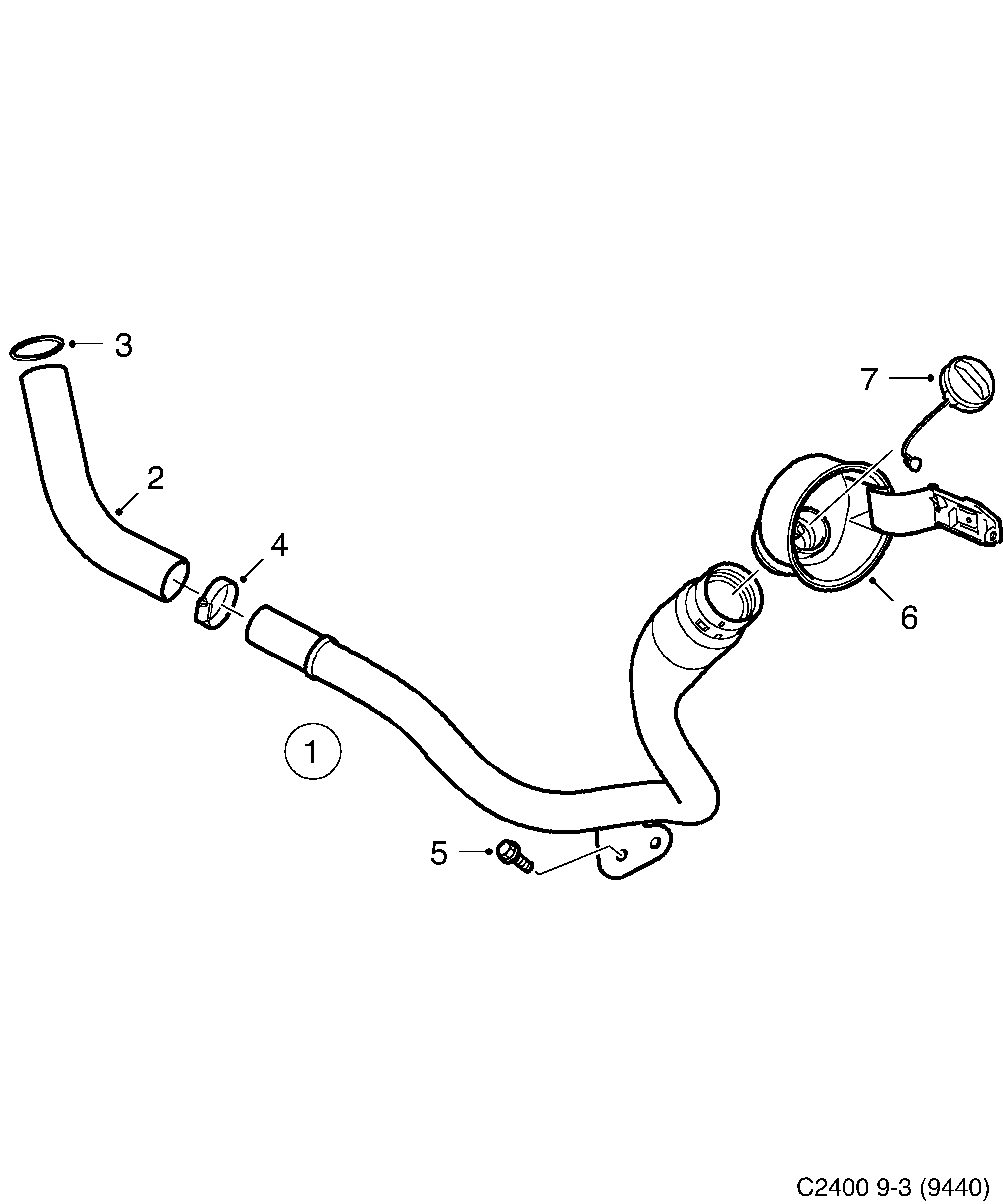 Schéma technique Saab 9-3 (9440) 2011 - Section 3250 : Fuel system