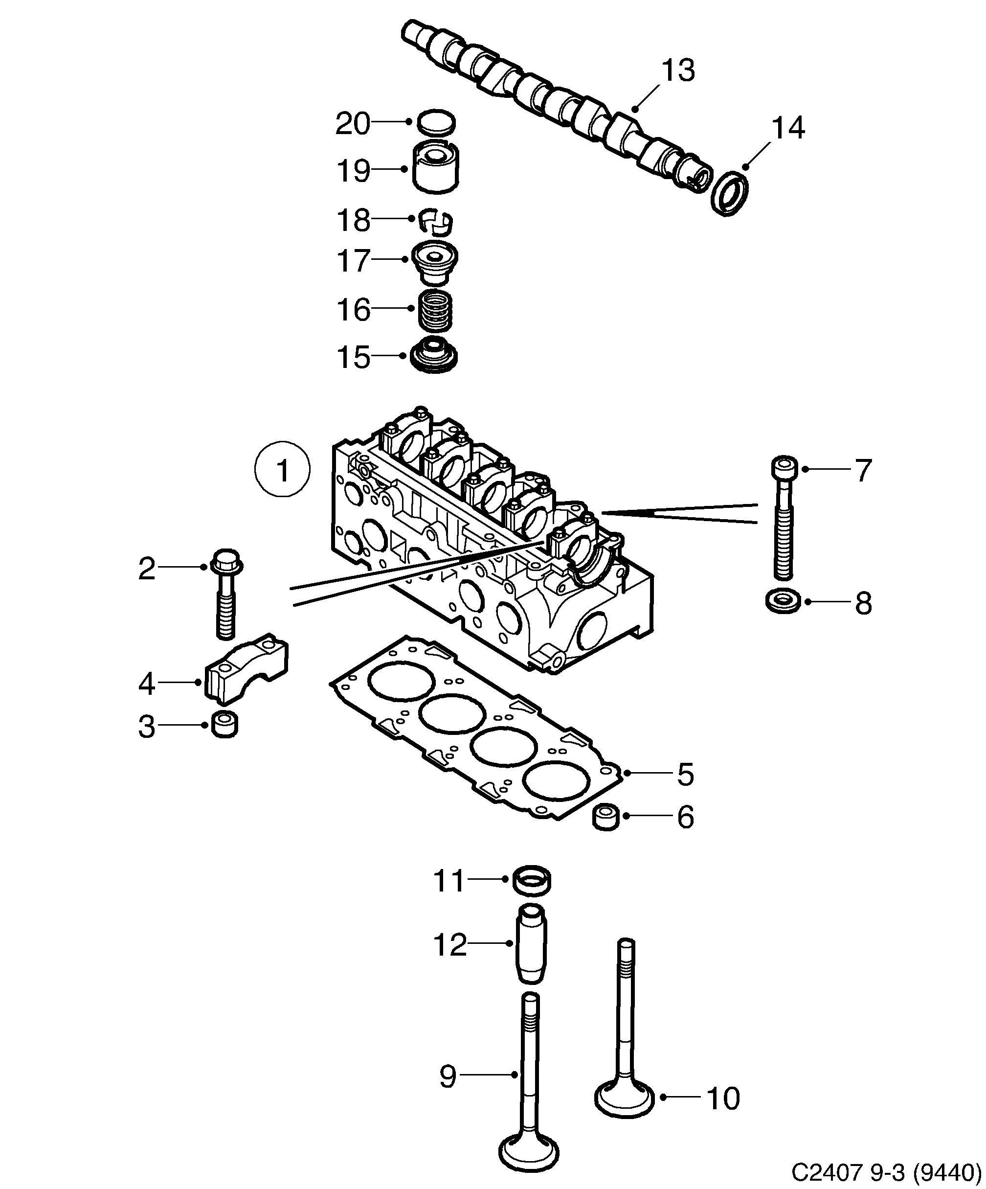 Schéma technique Saab 9-3 (9440) 2006 - Section 275 : Corps de moteur