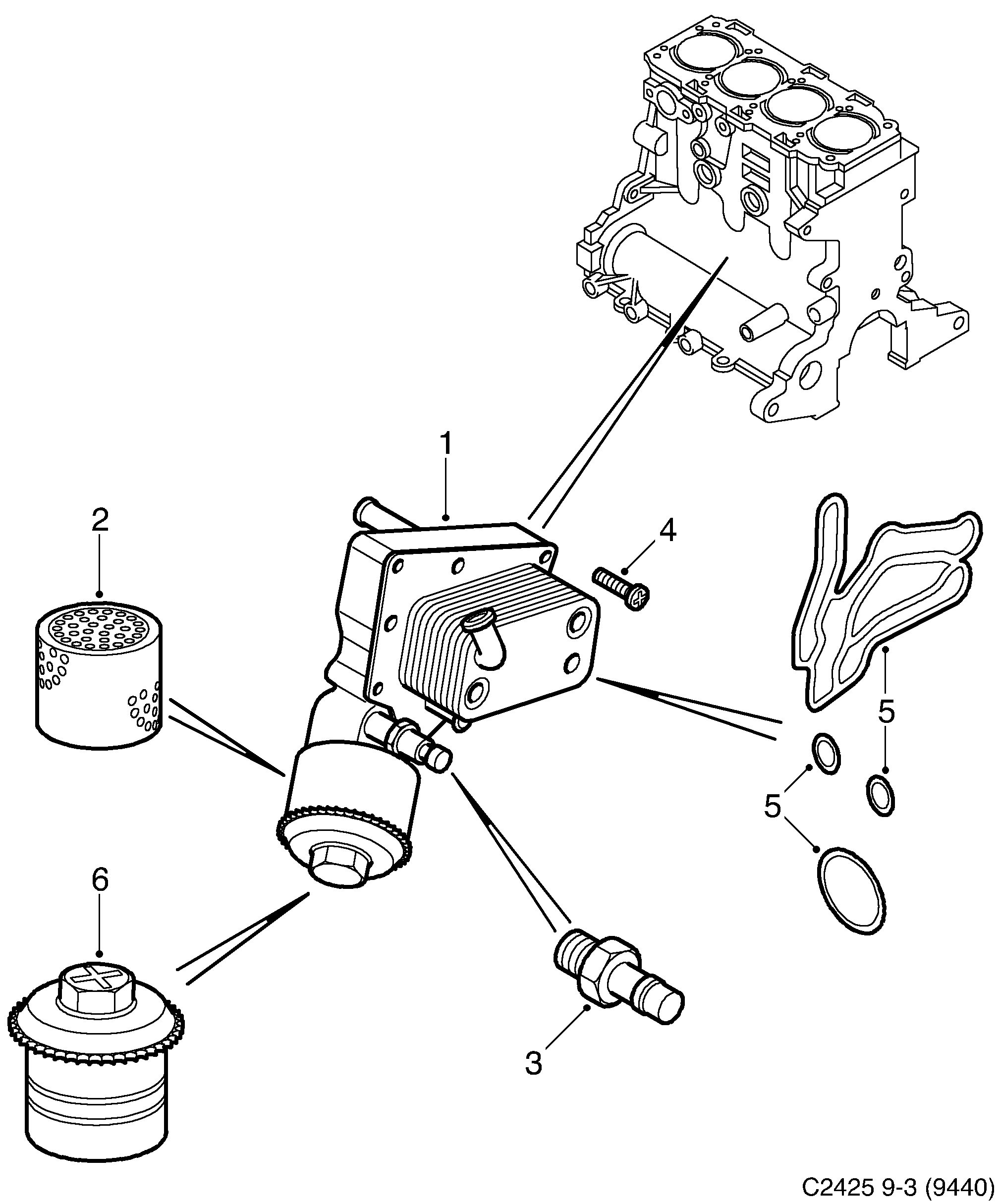 Schéma technique Saab 9-3 (9440) 2011 - Section 2075 : Система смазки