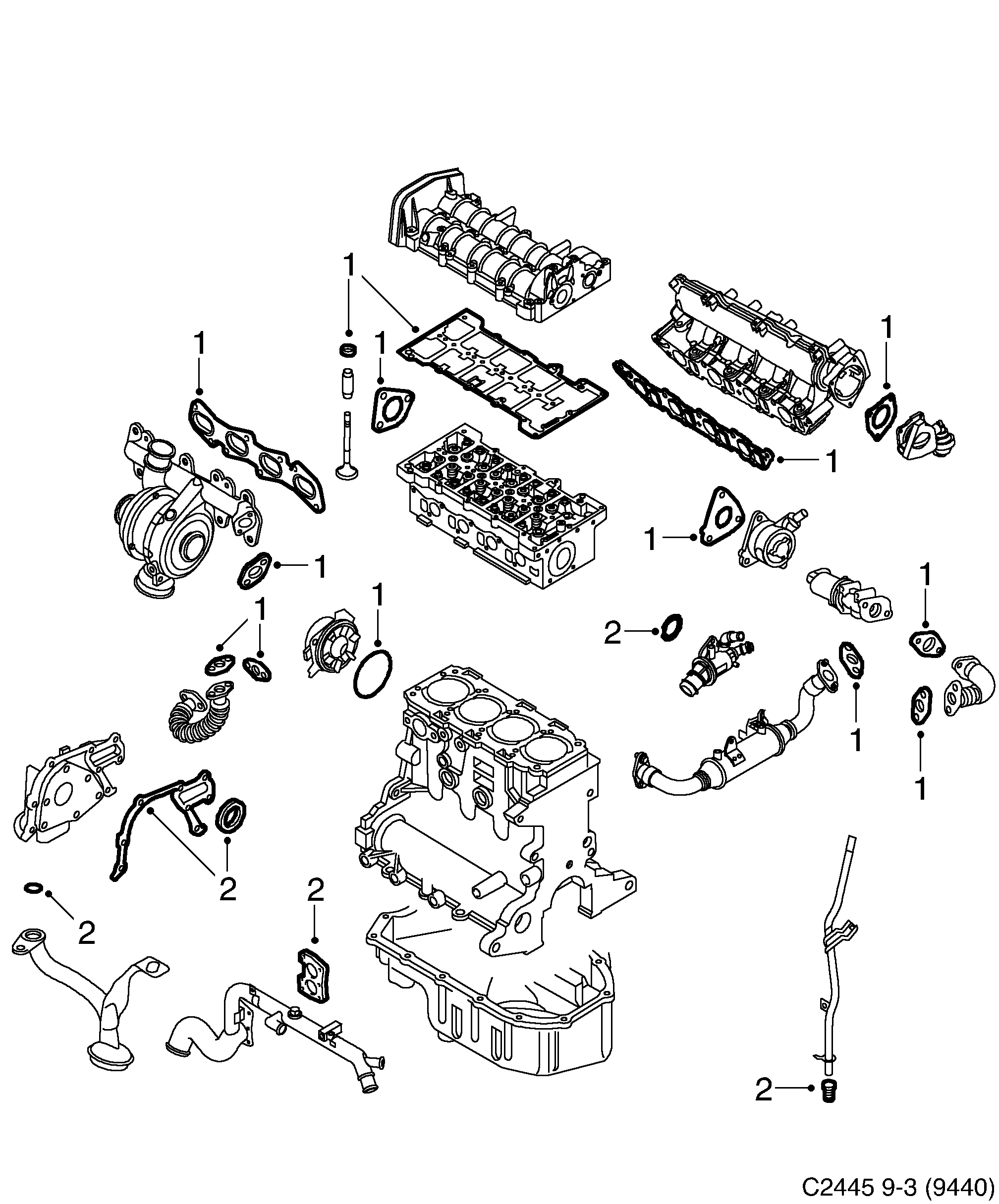 Schéma technique Saab 9-3 (9440) 2011 - Section 9200 : Вставки