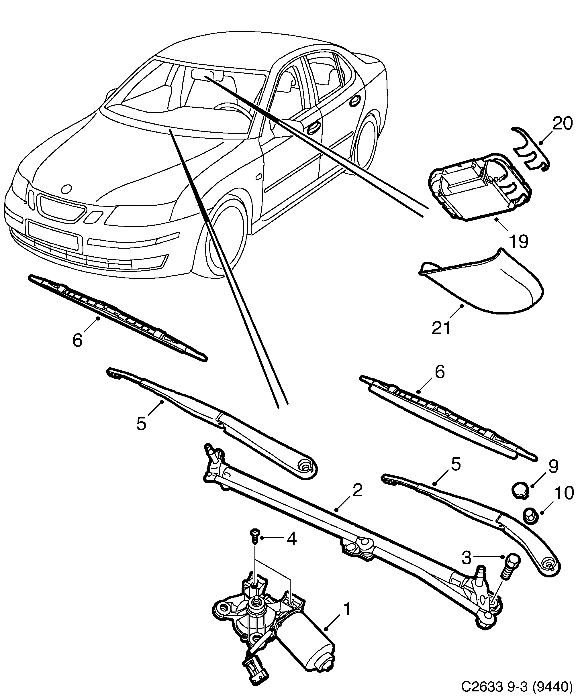 Schéma technique Saab 9-3 (9440) 2005 - Section 1749 : Autre équipement électrique