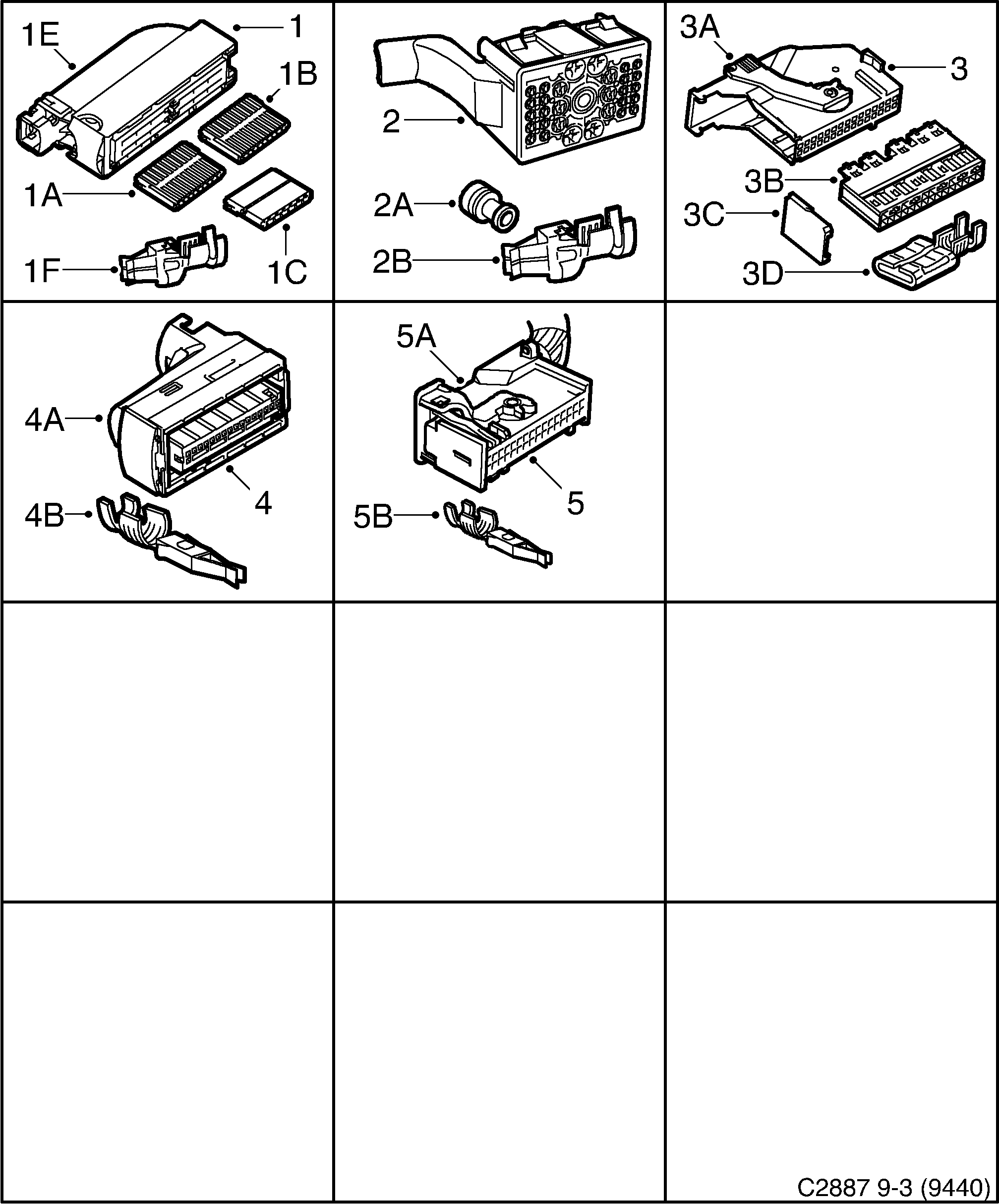 Schéma technique Saab 9-3 (9440) 2004 - Section 95 : Conduites et fusibles