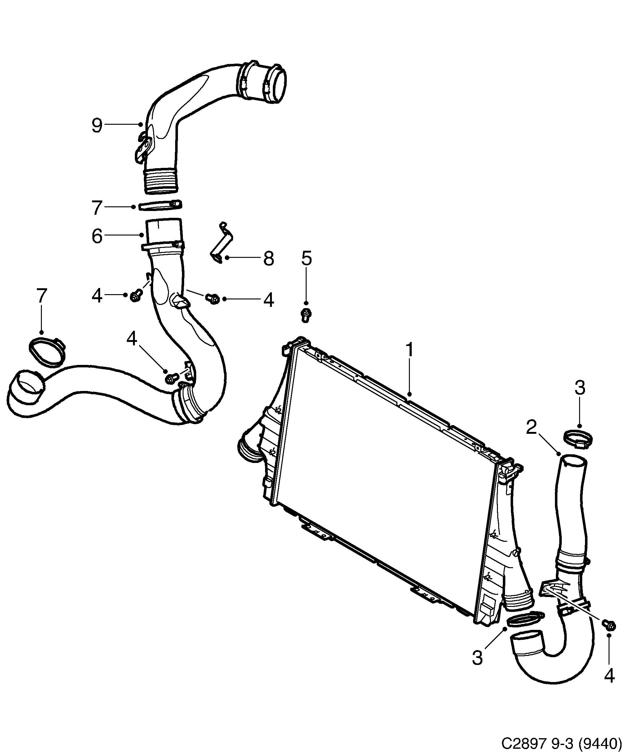 Schéma technique Saab 9-3 (9440) 2011 - Section 5585 : Cooling system