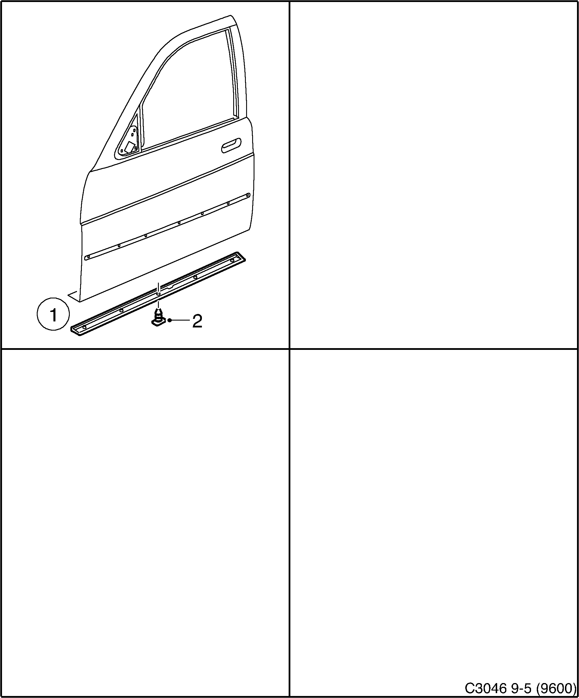 Schéma technique Saab 9-5 (9600) 2005 - Section 450 : Accessoire carrosserie