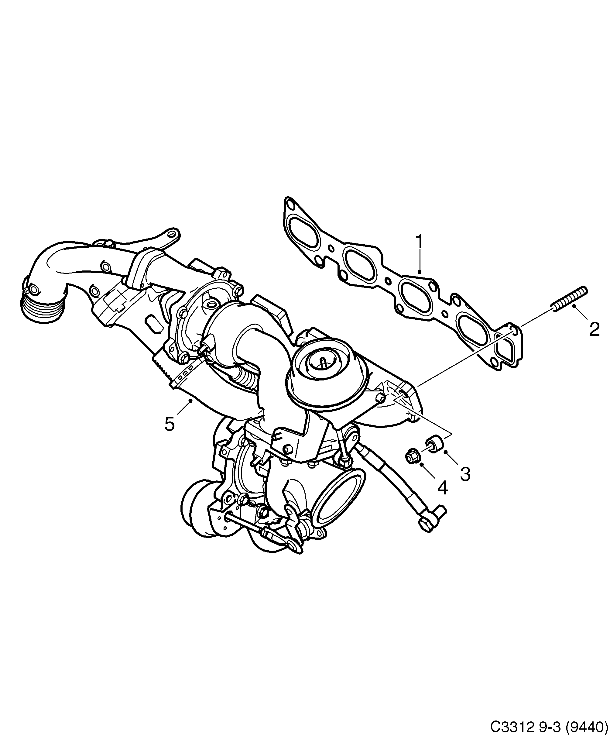 Schéma technique Saab 9-3 (9440) 2012 - Section 4276 : Intake and exhaust system