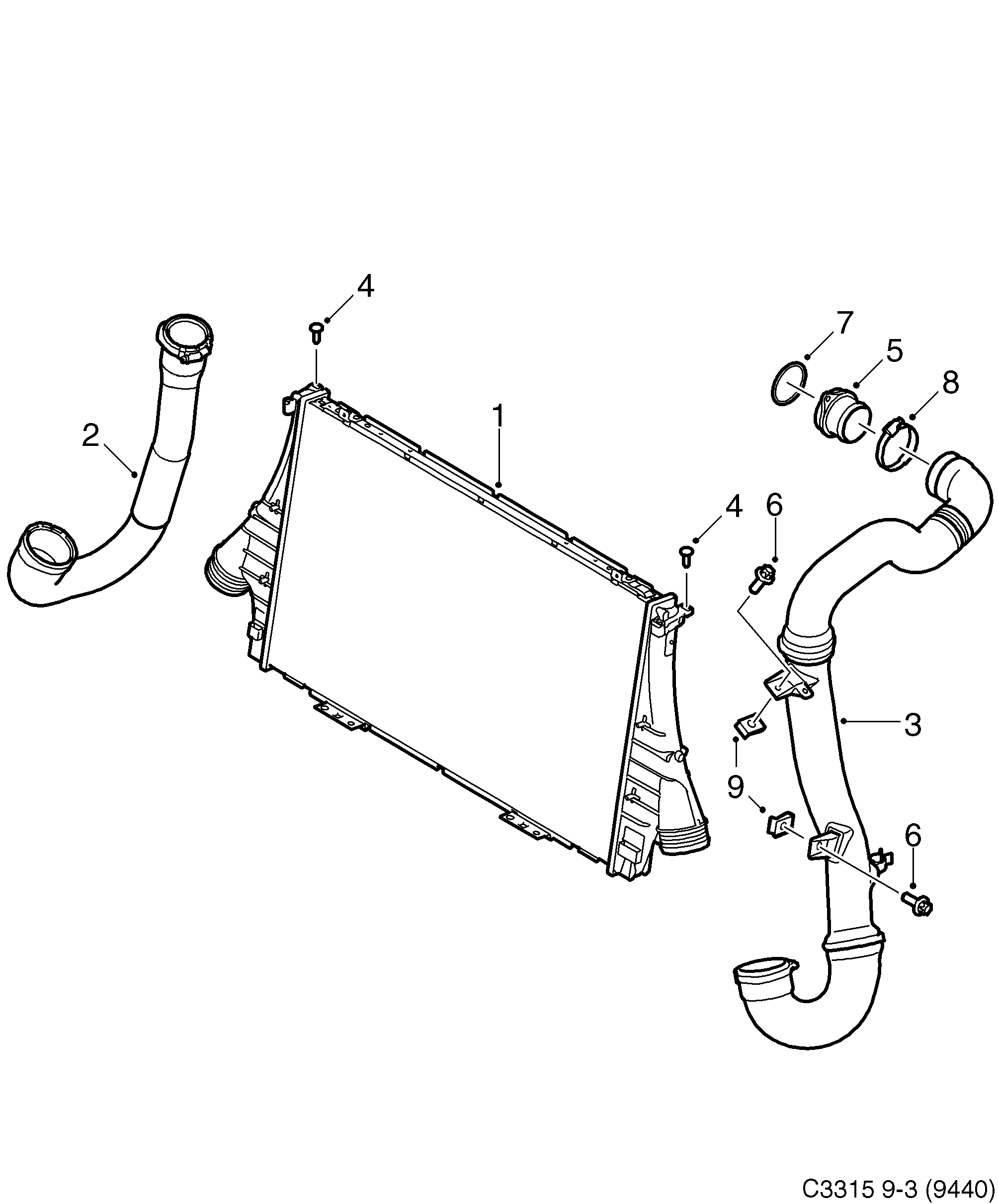 Schéma technique Saab 9-3 (9440) 2012 - Section 5576 : Cooling system