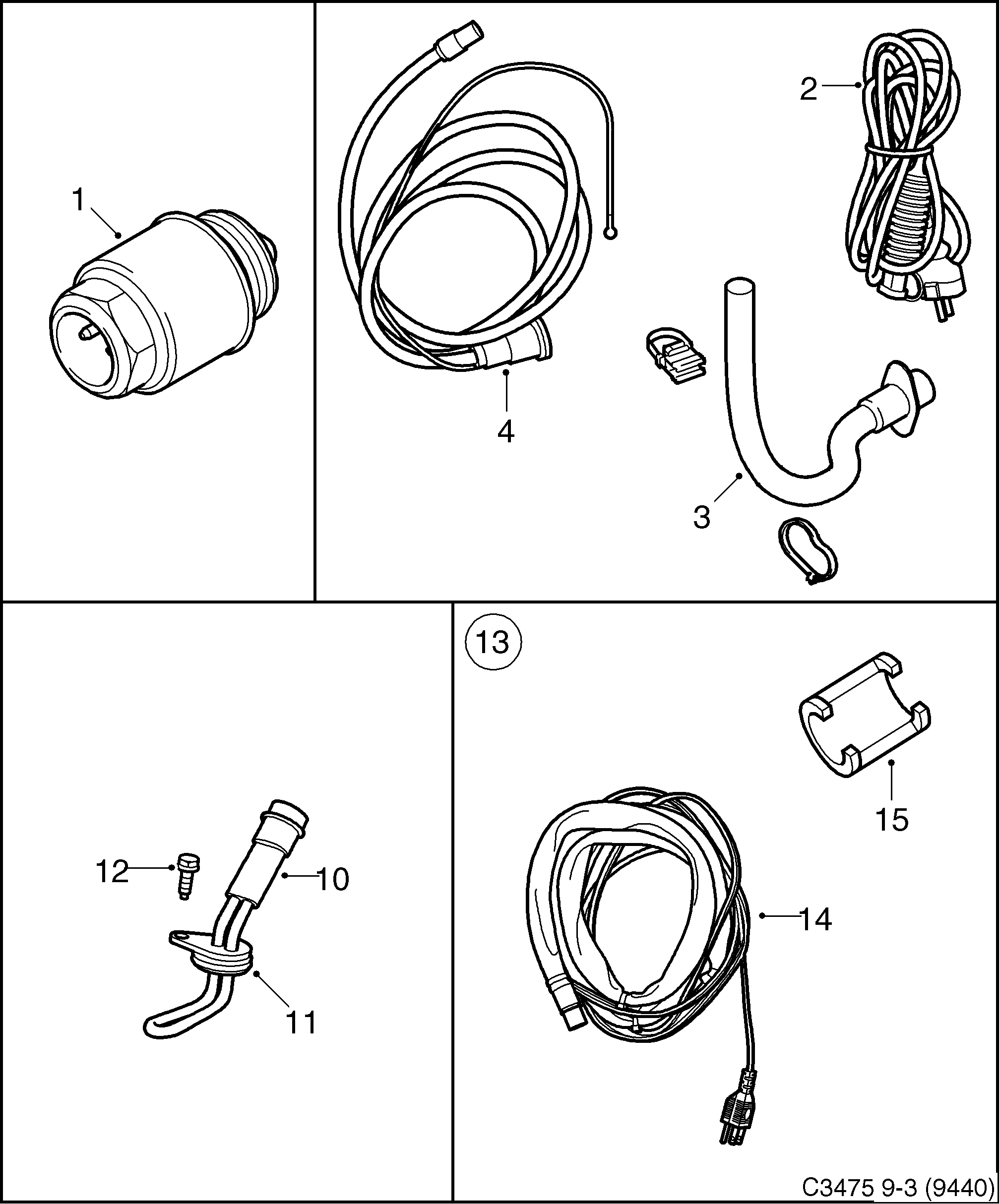 Schéma technique Saab 9-3 (9440) 2009 - Section 5385 : Système de refroidissement