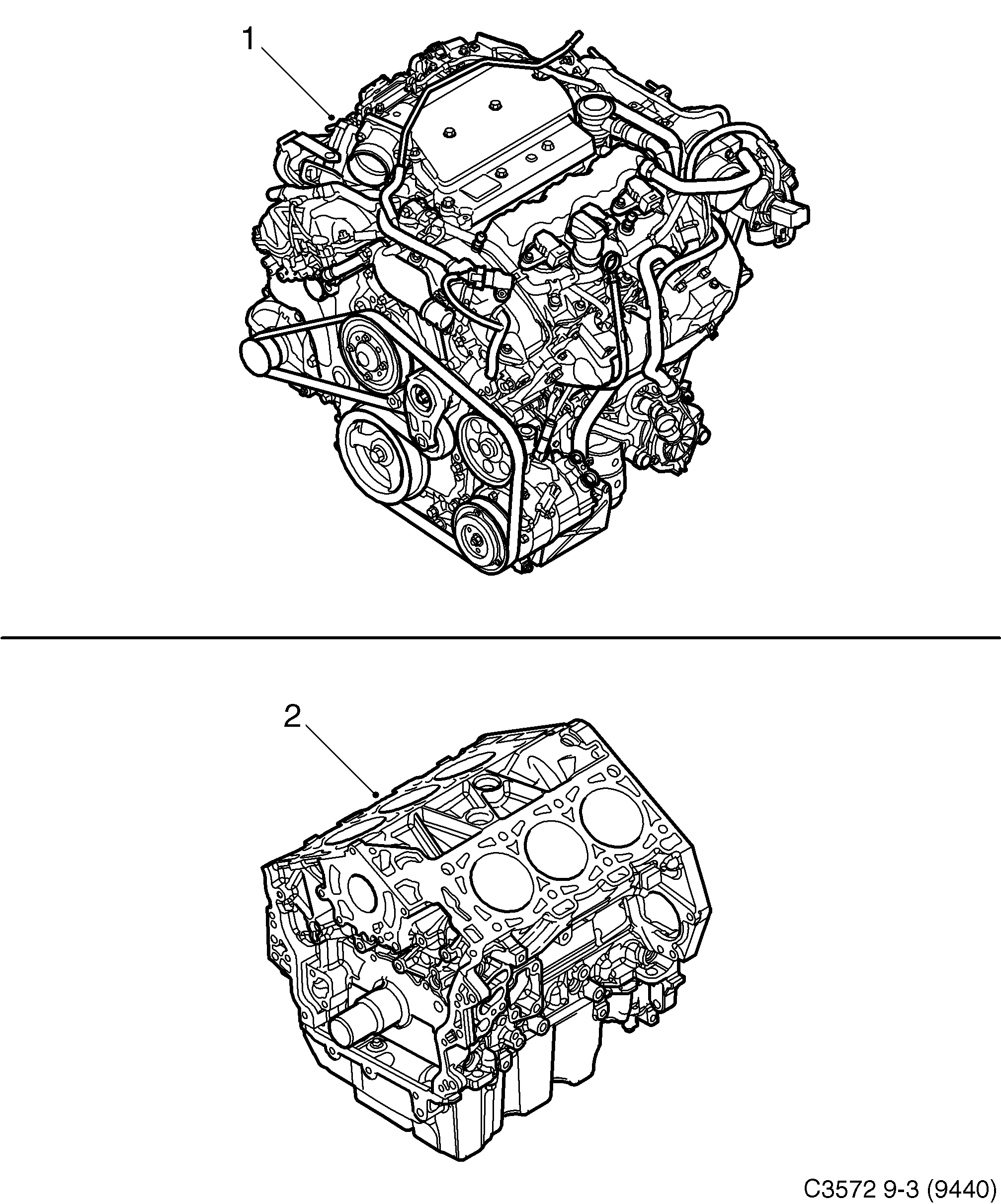 Schéma technique Saab 9-3 (9440) 2012 - Section 510 : Corps de moteur