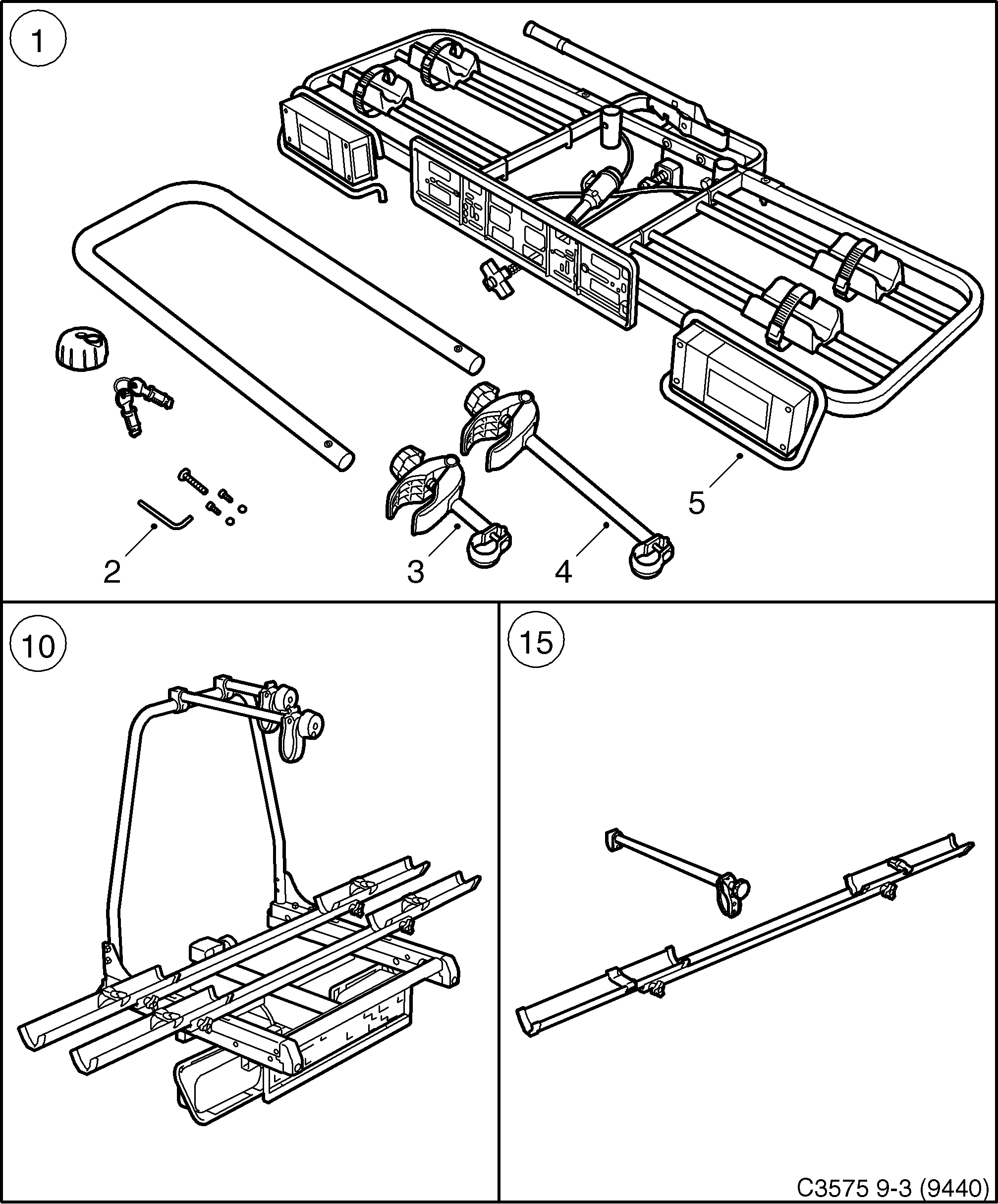 Schéma technique Saab 9-3 (9440) 2012 - Section 795 : Accessoire carrosserie