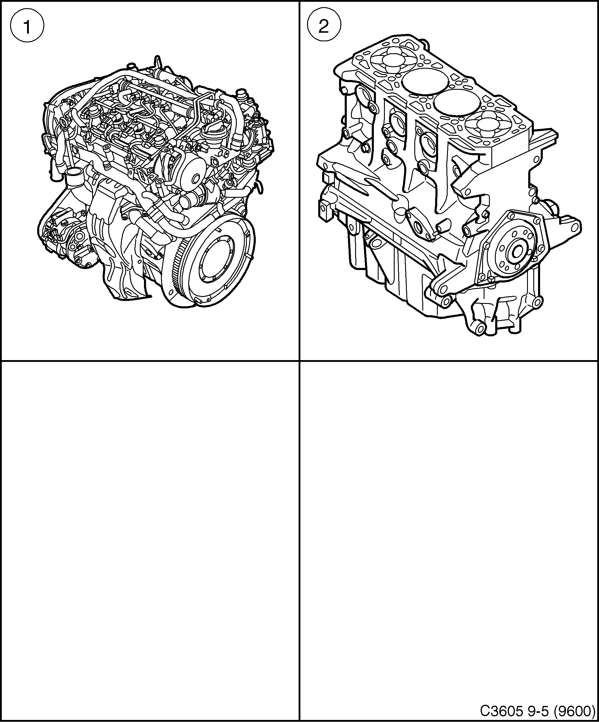 Schéma technique Saab 9-5 (9600) 2006 - Section 230 : Корпус двигателя