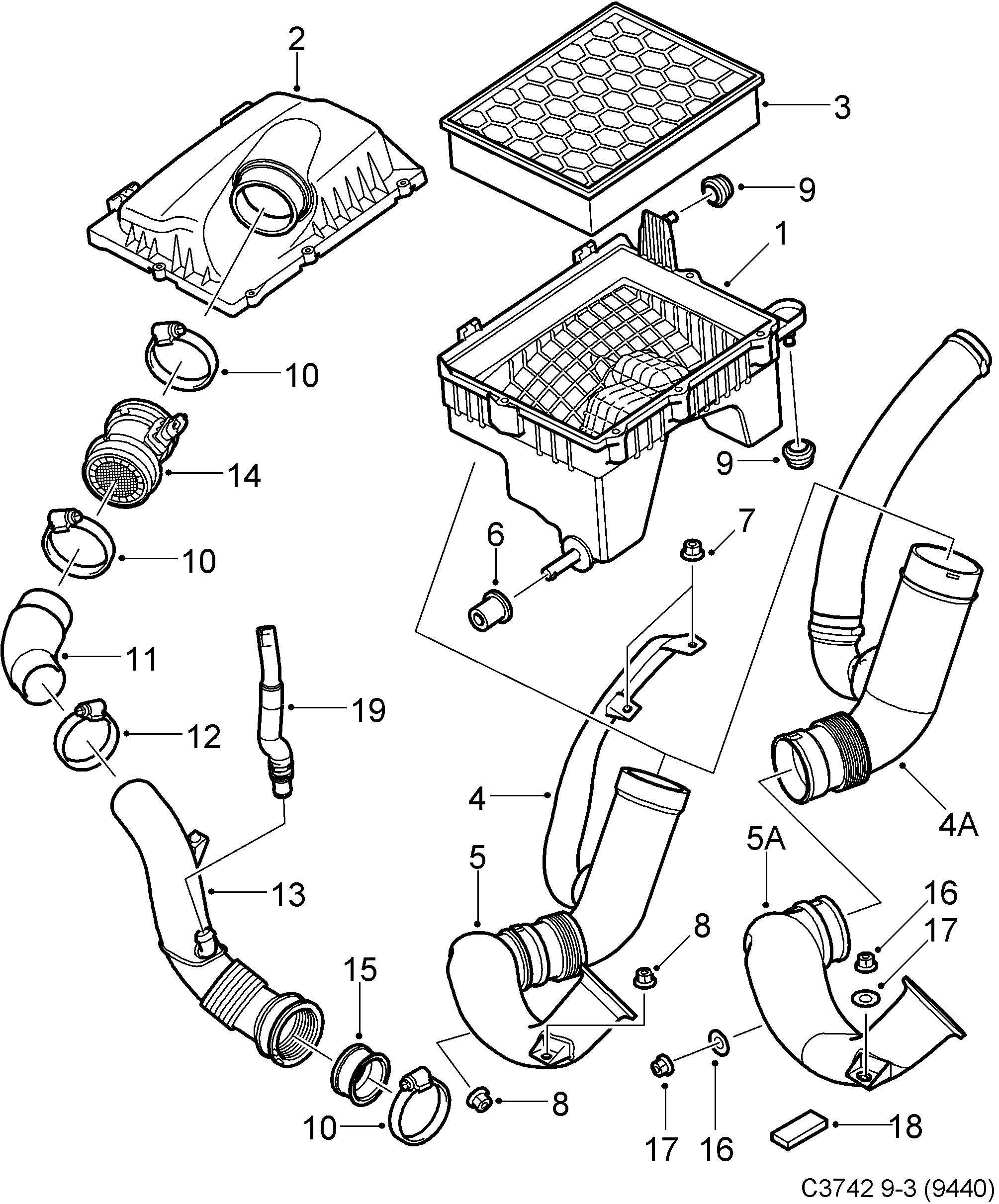 Schéma technique Saab 9-3 (9440) 2012 - Section 3075 : Fuel system