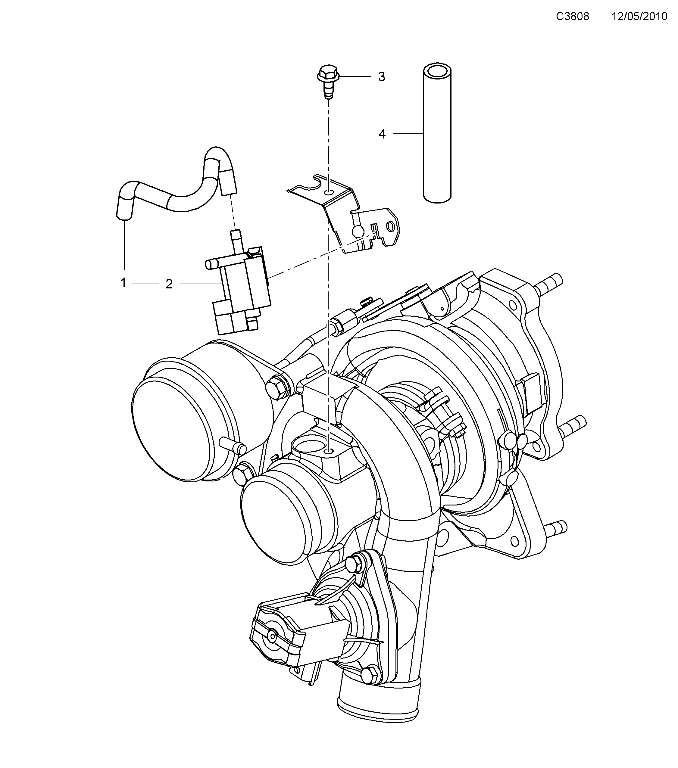 Schéma technique Saab 9-5 (650) 2012 - Section 8010 : Système de suralimentation
