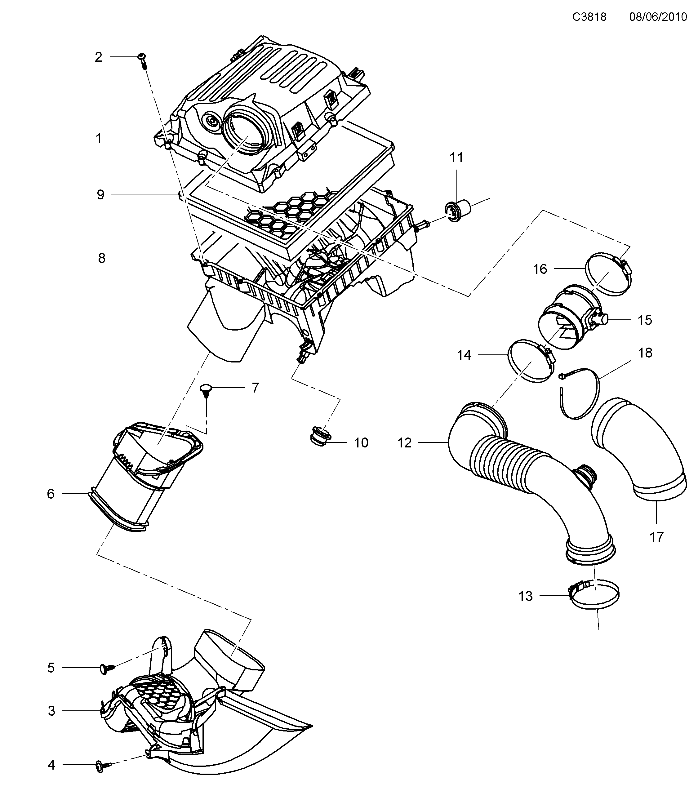 Schéma technique Saab 9-5 (650) 2012 - Section 1095 : Топливная система