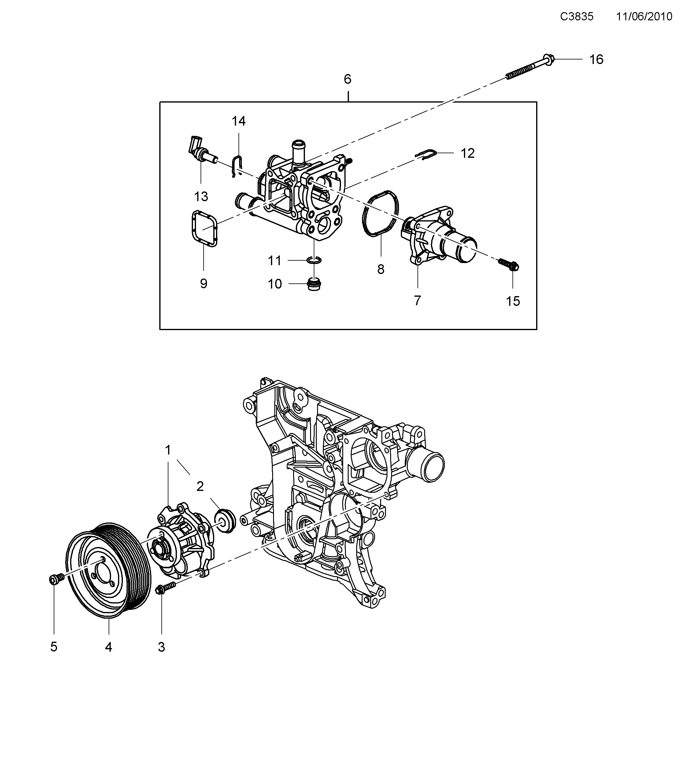 Schéma technique Saab 9-5 (650) 2012 - Section 5795 : Cooling system