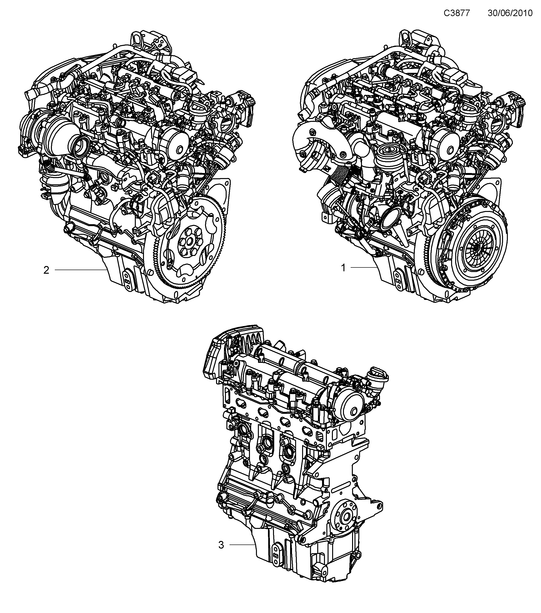 Schéma technique Saab 9-5 (650) 2011 - Section 425 : Корпус двигателя