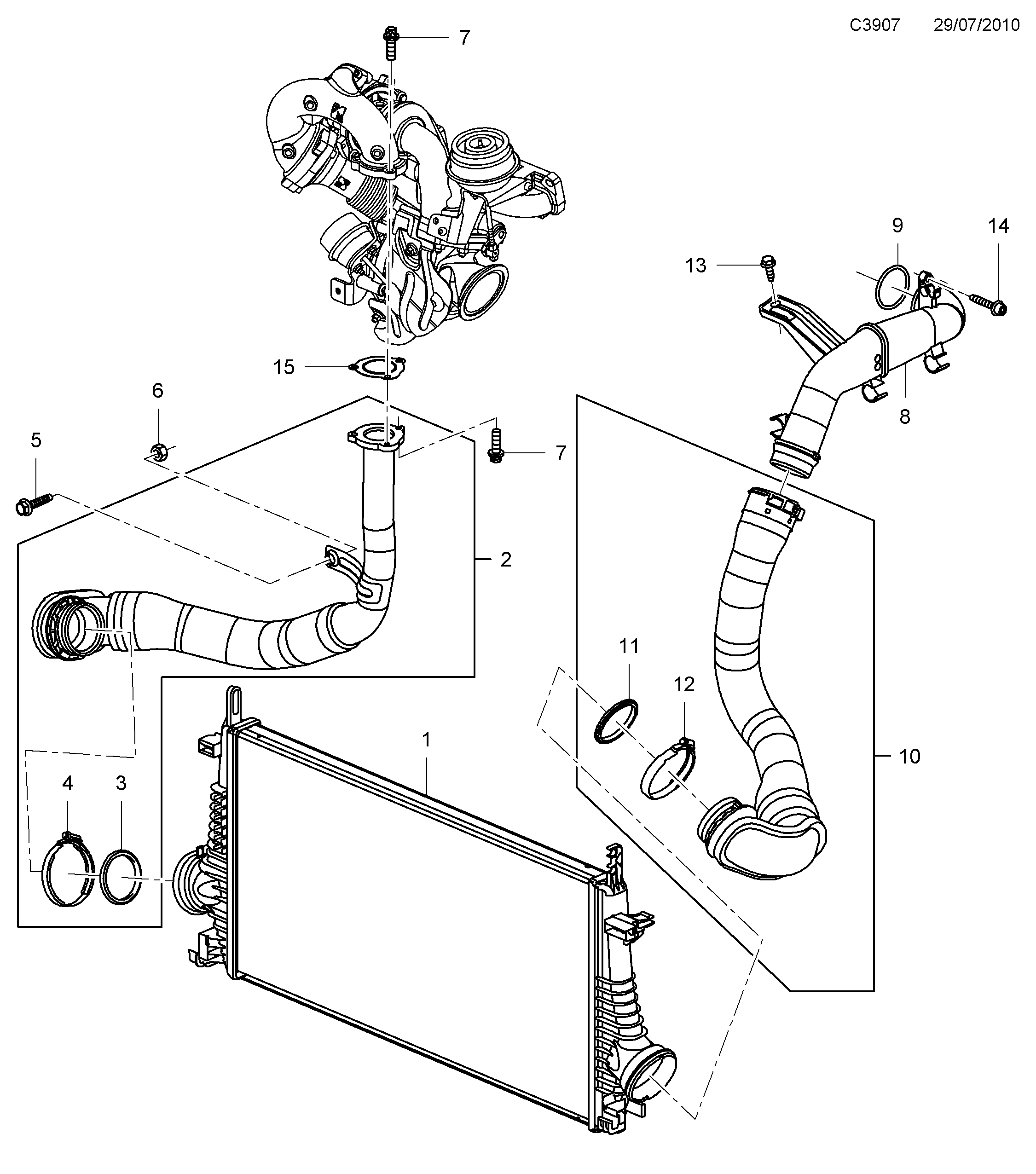 Schéma technique Saab 9-5 (650) 2011 - Section 5580 : Cooling system