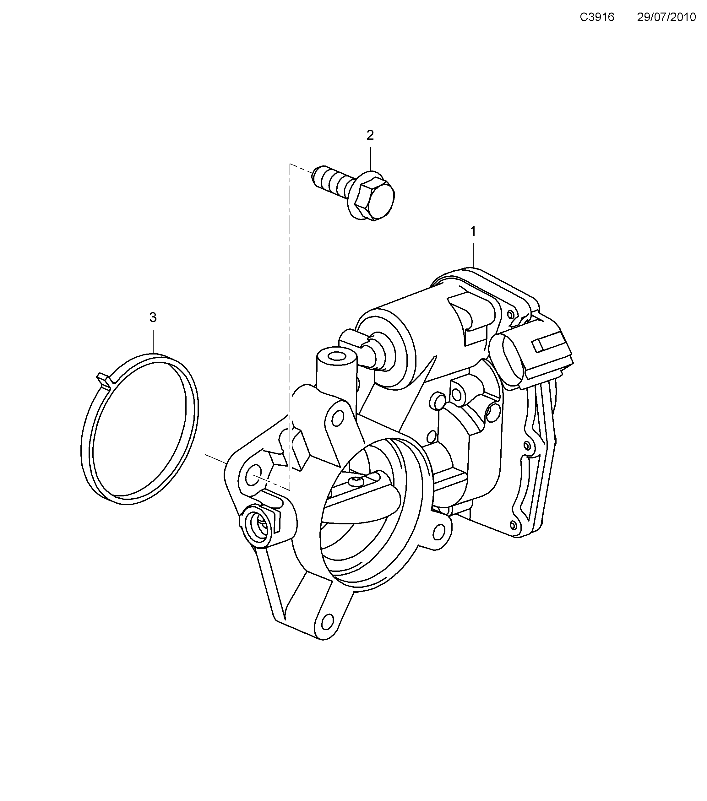 Schéma technique Saab 9-5 (650) 2012 - Section 4125 : Впускная система и выхлопная система