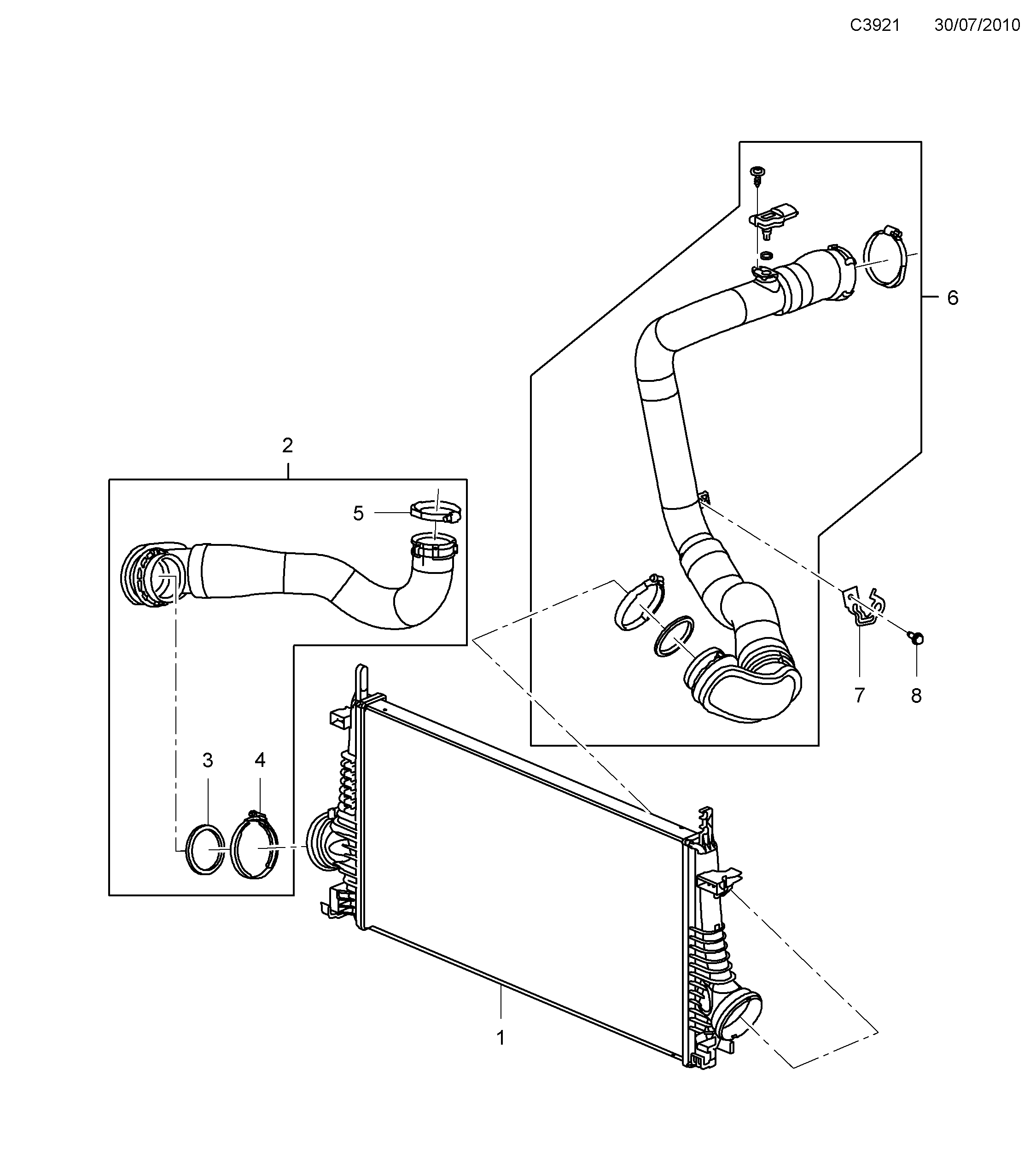 Schéma technique Saab 9-5 (650) 2012 - Section 5495 : Cooling system