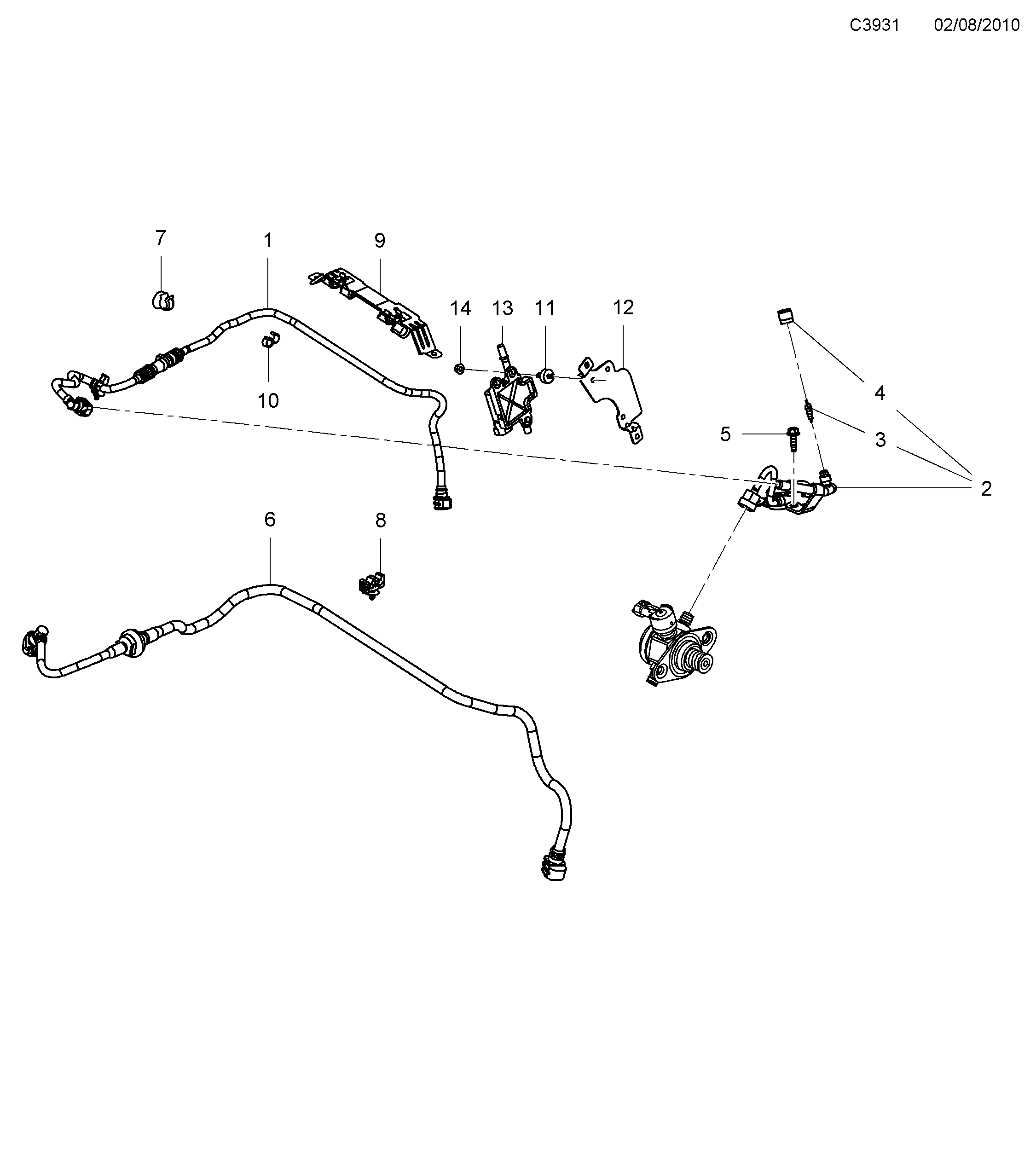 Schéma technique Saab 9-5 (650) 2010 - Section 3300 : Fuel system