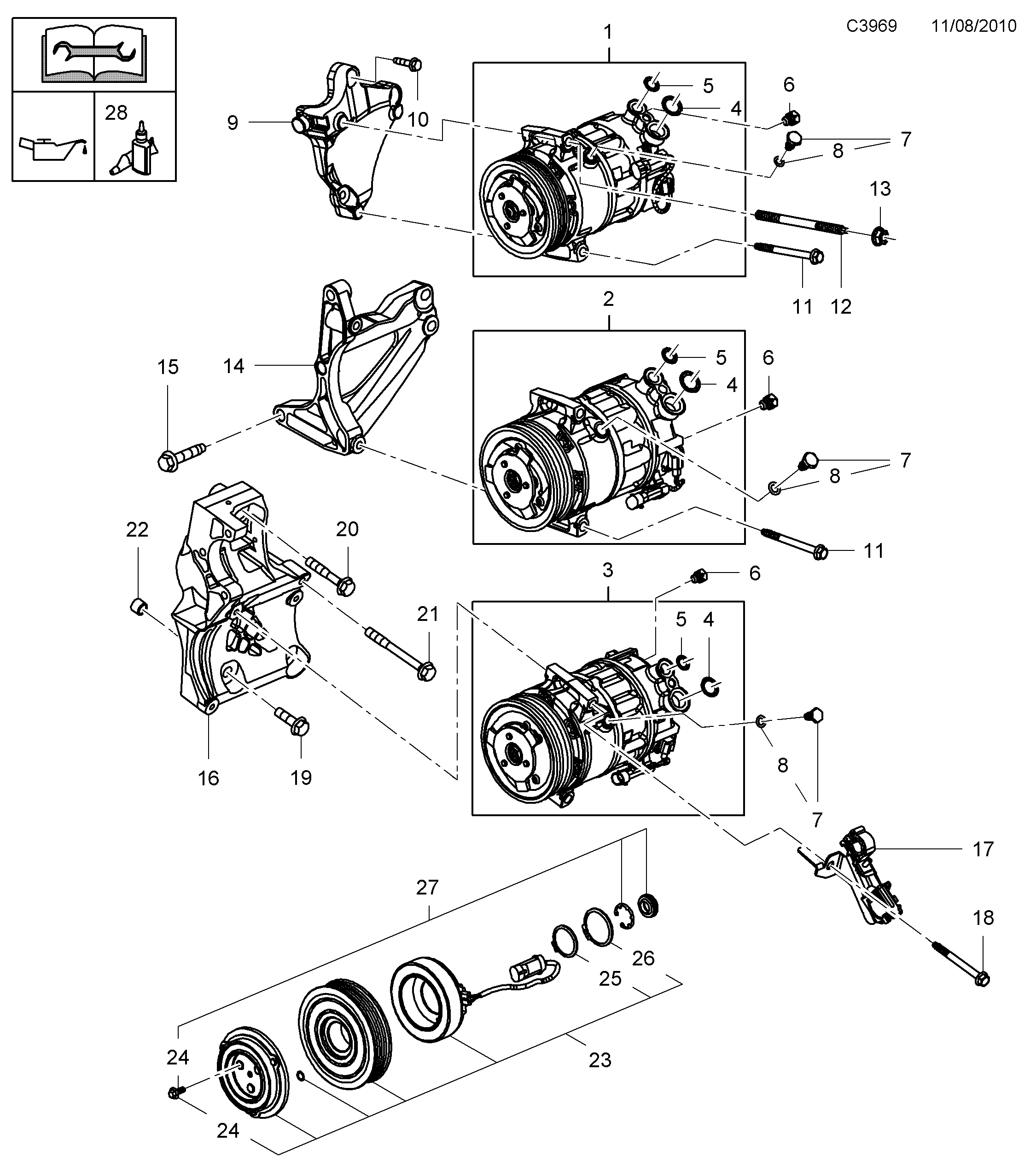 Schéma technique Saab 9-5 (650) 2011 - Section 250 : Heating and ventilation