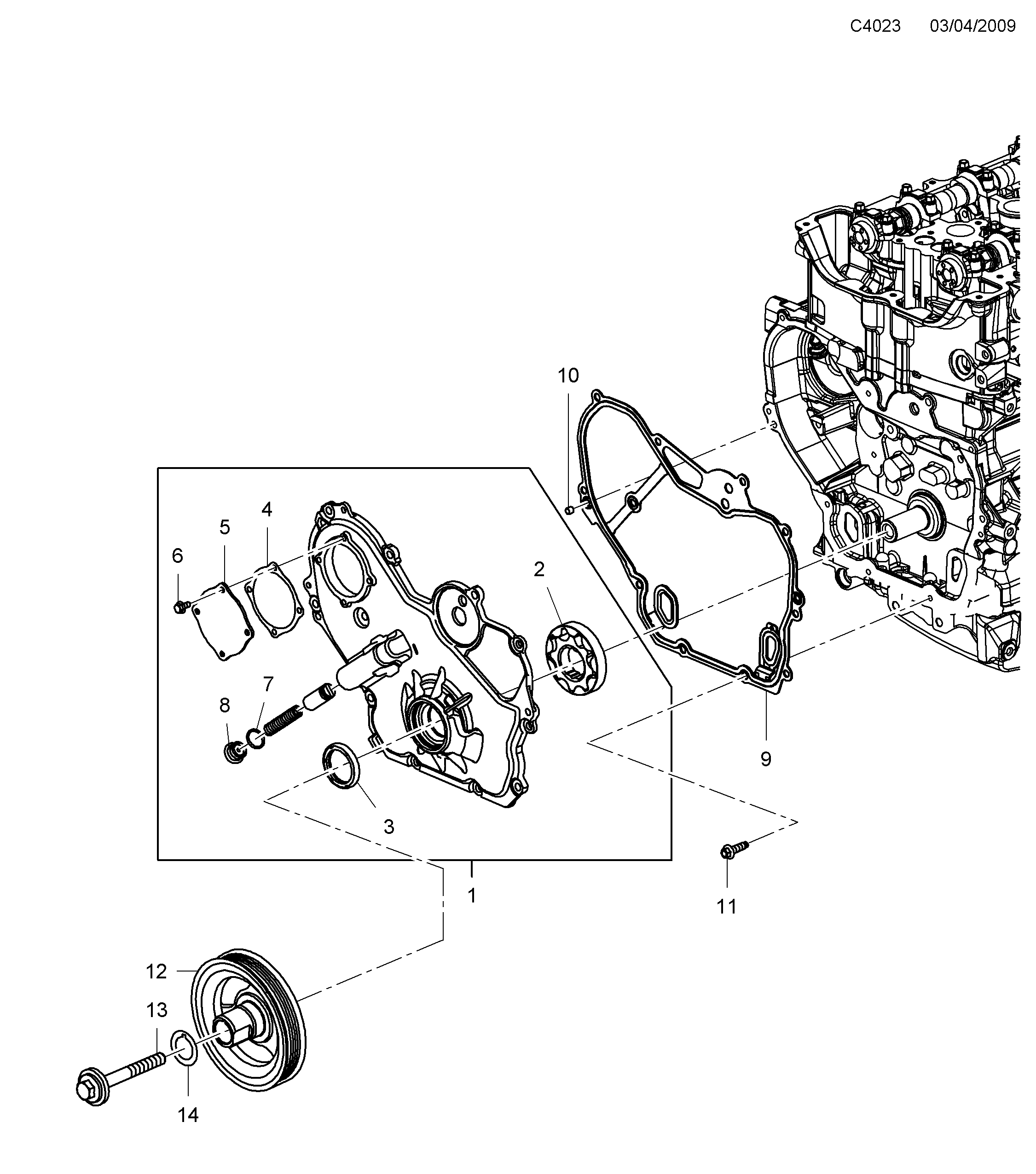 Schéma technique Saab 9-5 (650) 2010 - Section 800 : Lubricating system