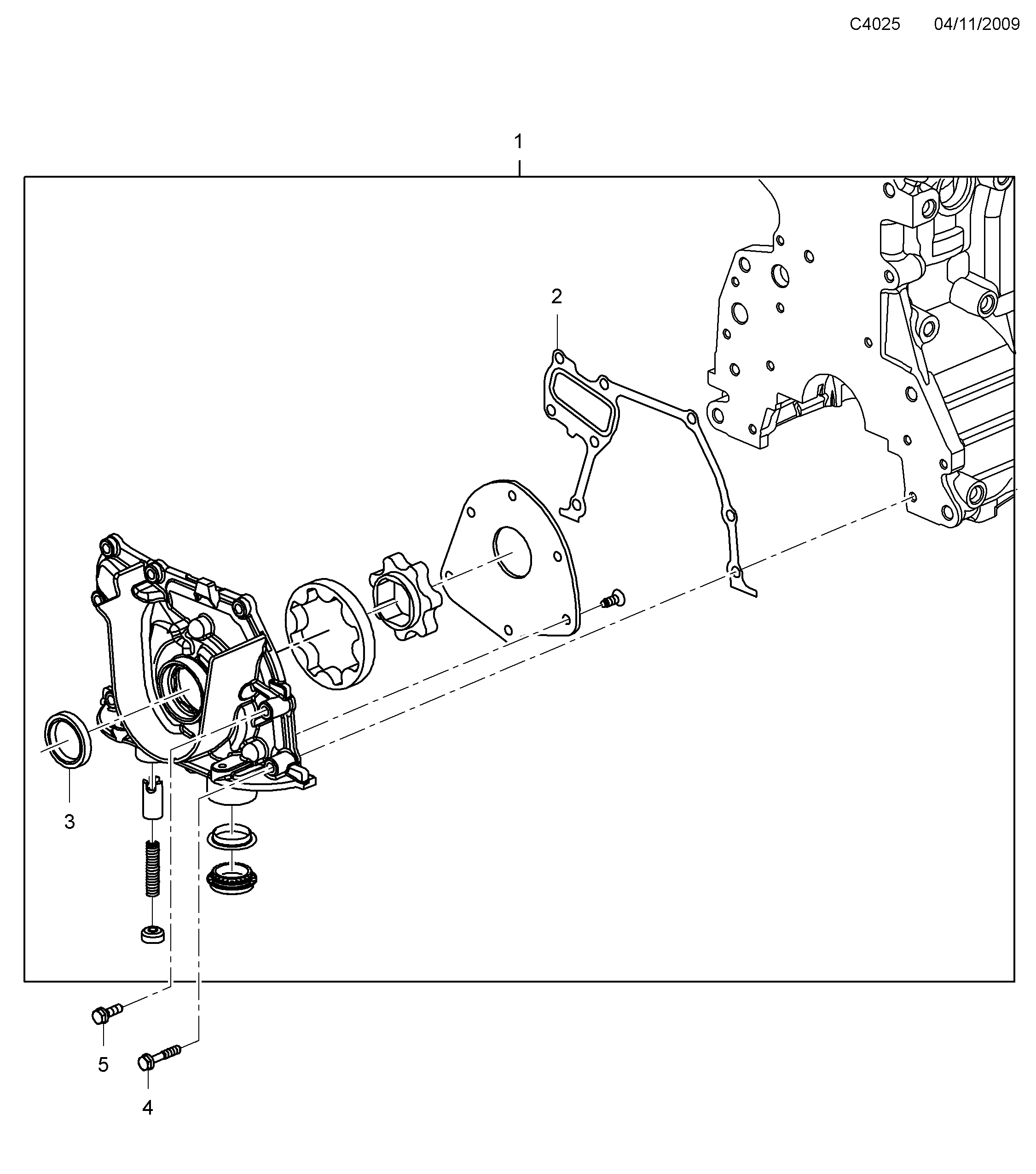 Schéma technique Saab 9-5 (650) 2010 - Section 825 : Lubricating system